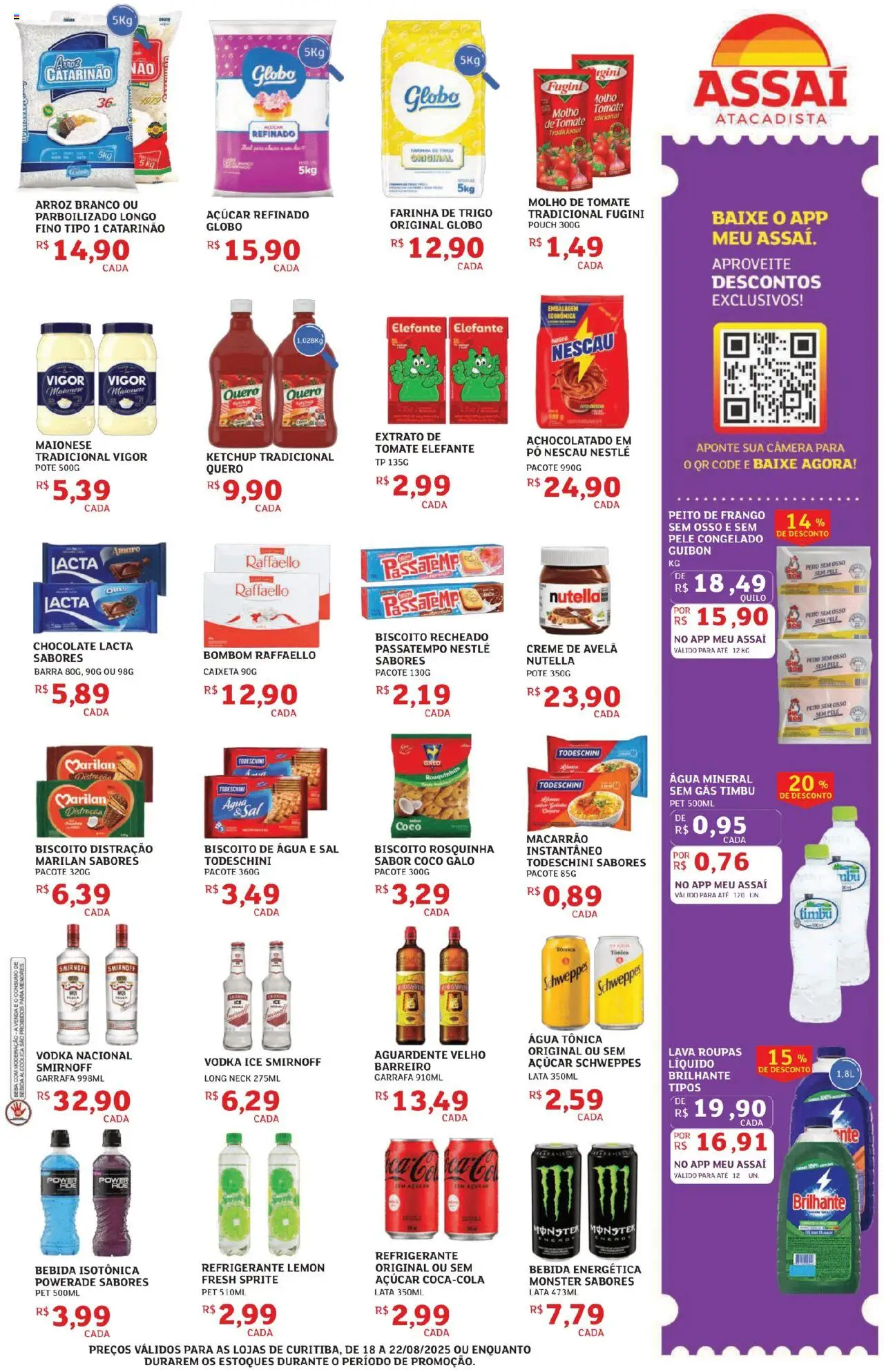 Assaí Atacadista Folheto - válido de 18.08.2025 | Página: 3 | Produtos: Macarrão, Ketchup, Sal, Frango