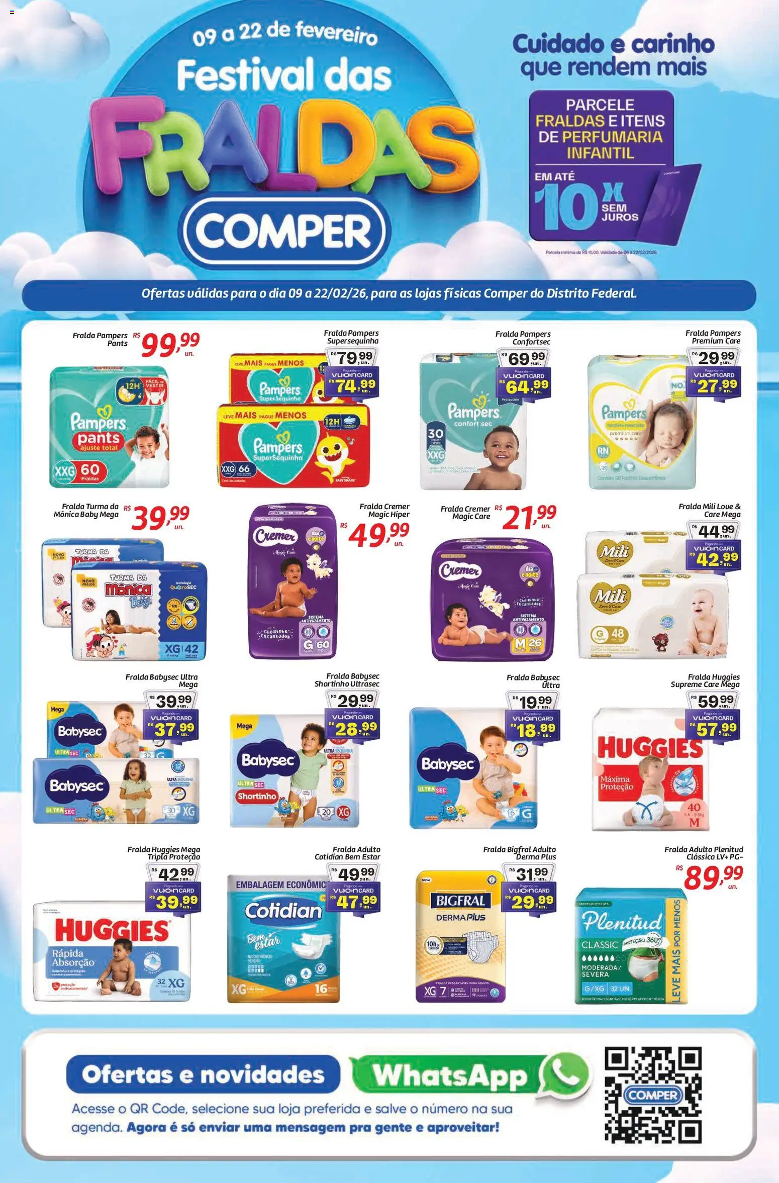 Comper Folheto - válido de 09.02.2026 | Página: 1 | Produtos: Fralda pampers, Pampers, Fraldas