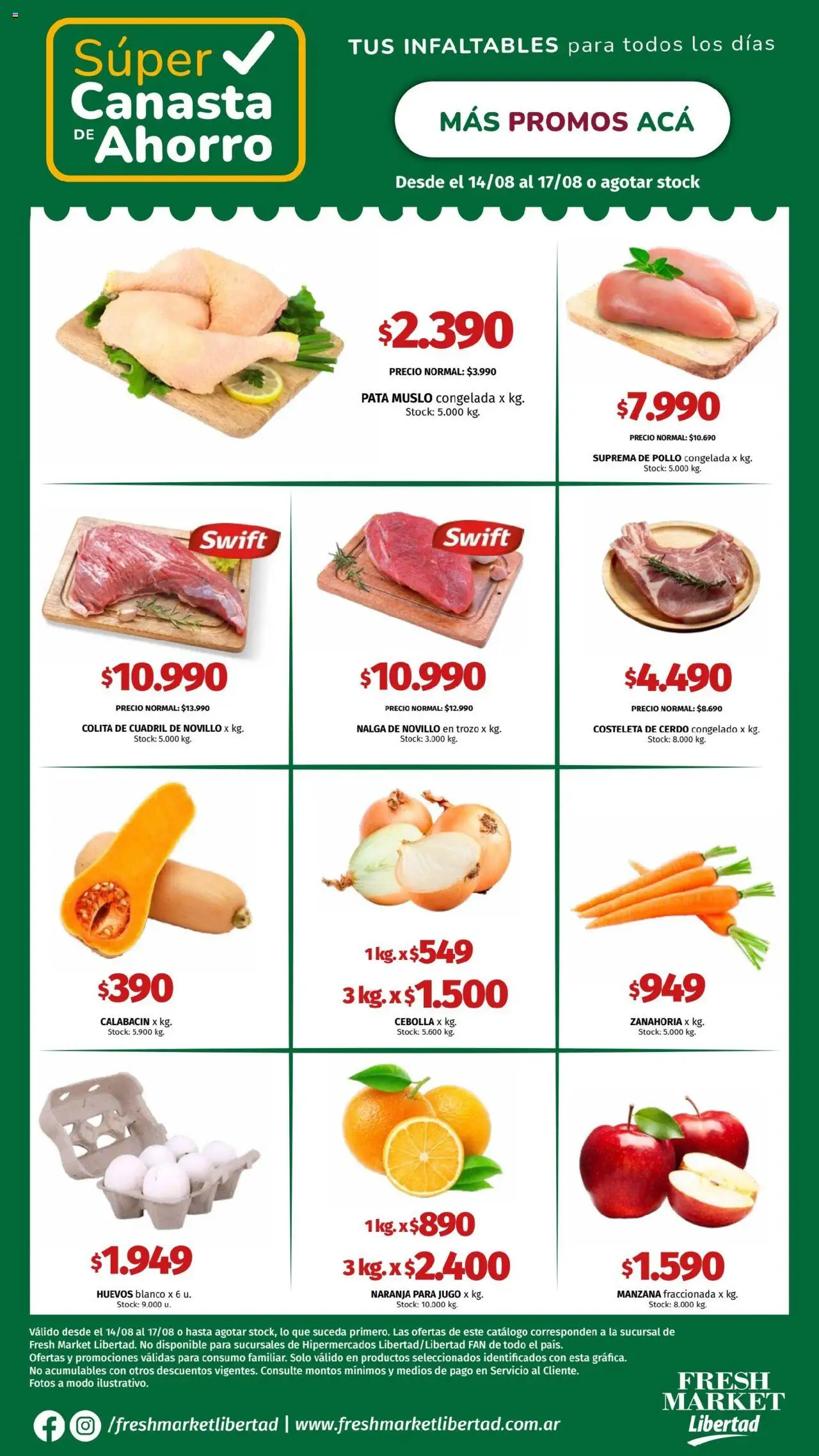 Hipermercado Libertad - Canasta - DOT │ válido desde el 14.08.2025 | Página: 2 | Productos: Pollo, Manzana, Jugo, Canasta