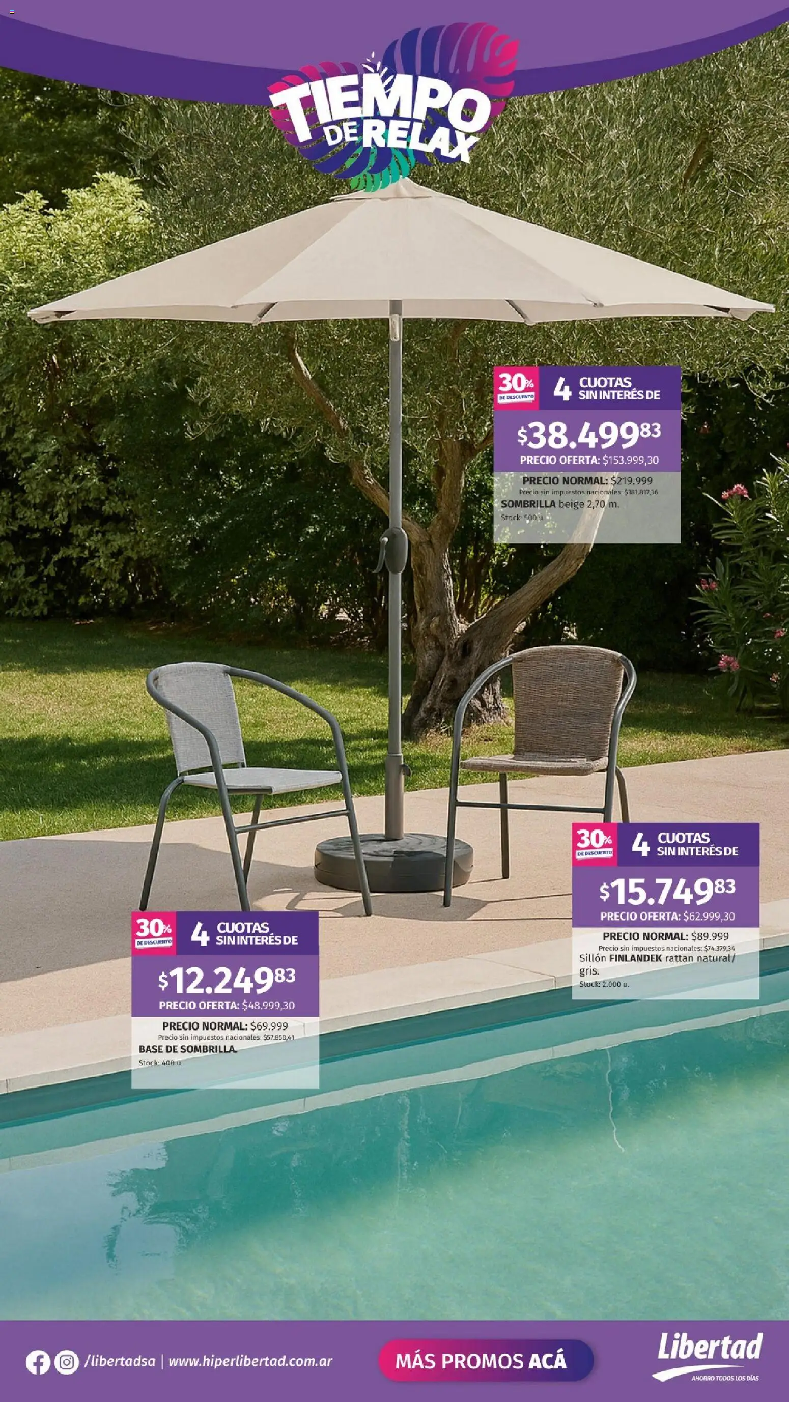 Hipermercado Libertad - Tiempo Relax │ válido desde el 14.11.2025 | Página: 5 | Productos: Sillón, Sombrilla