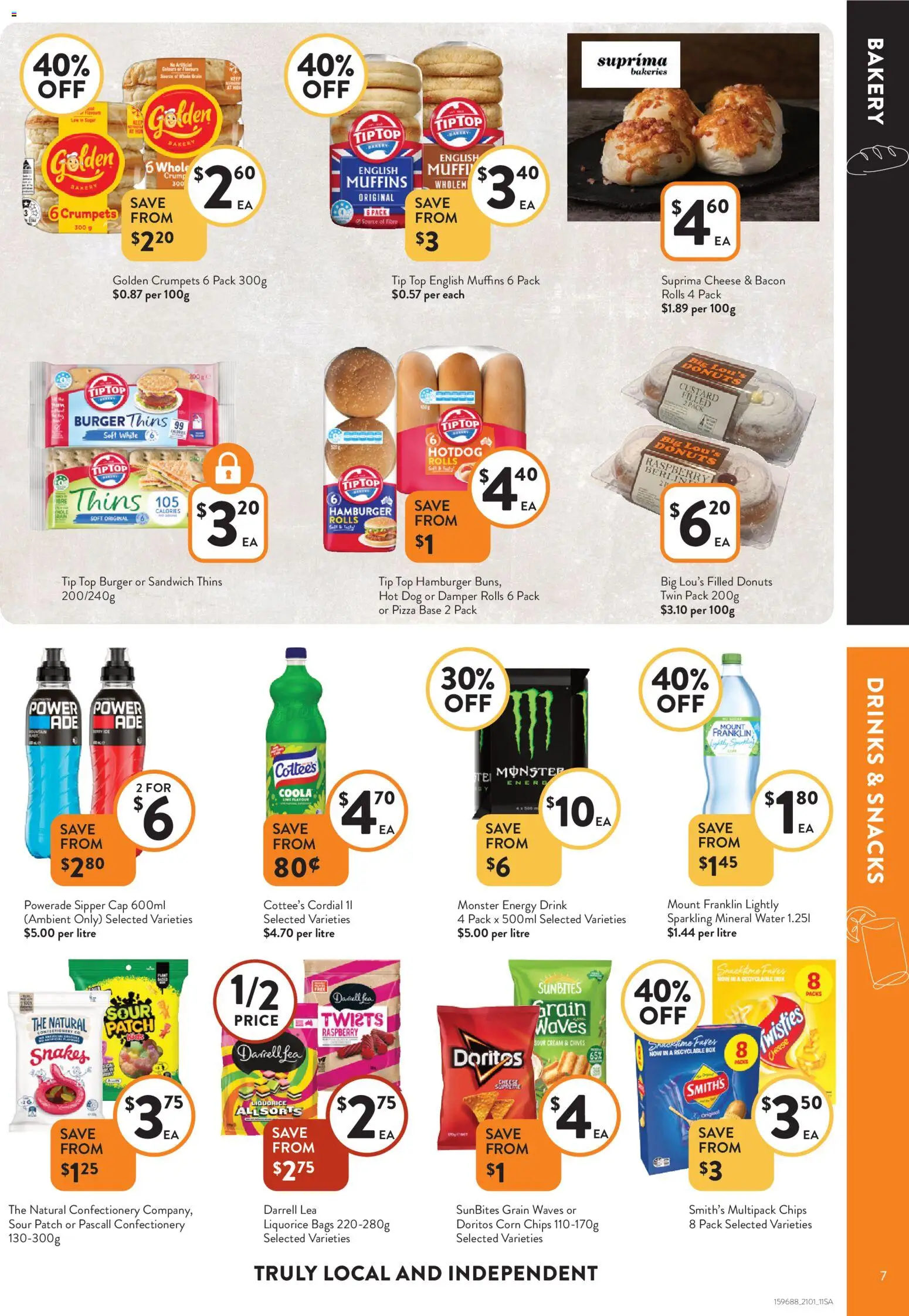 Foodworks catalogue - valid from 14.01.2026 | Page: 7 | Products: Crumpets, Muffins, Cream, Sugar