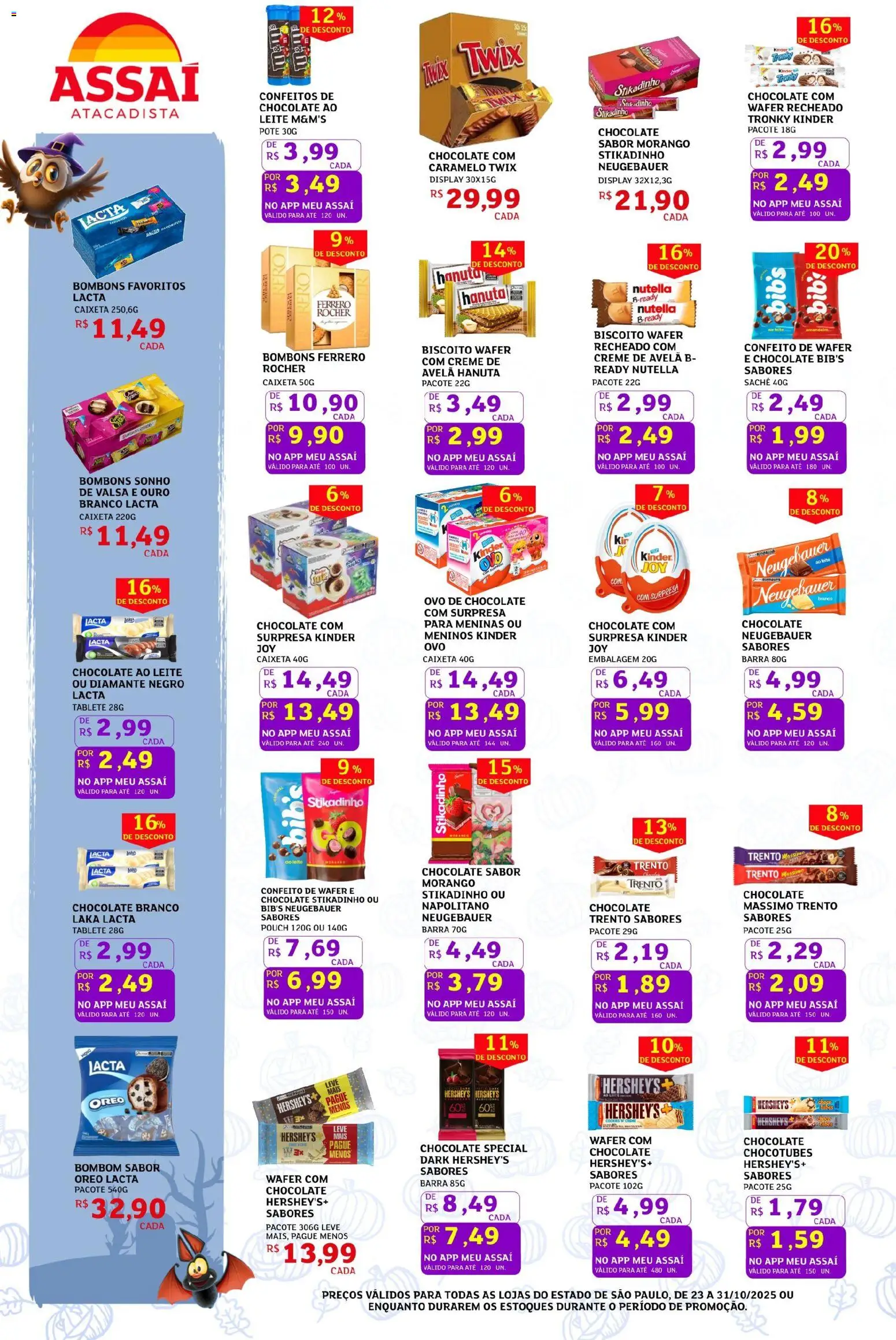 Assaí Atacadista Folheto - válido de 23.10.2025 | Página: 2 | Produtos: Amendoim, Leite, Neugebauer, Creme de avelã