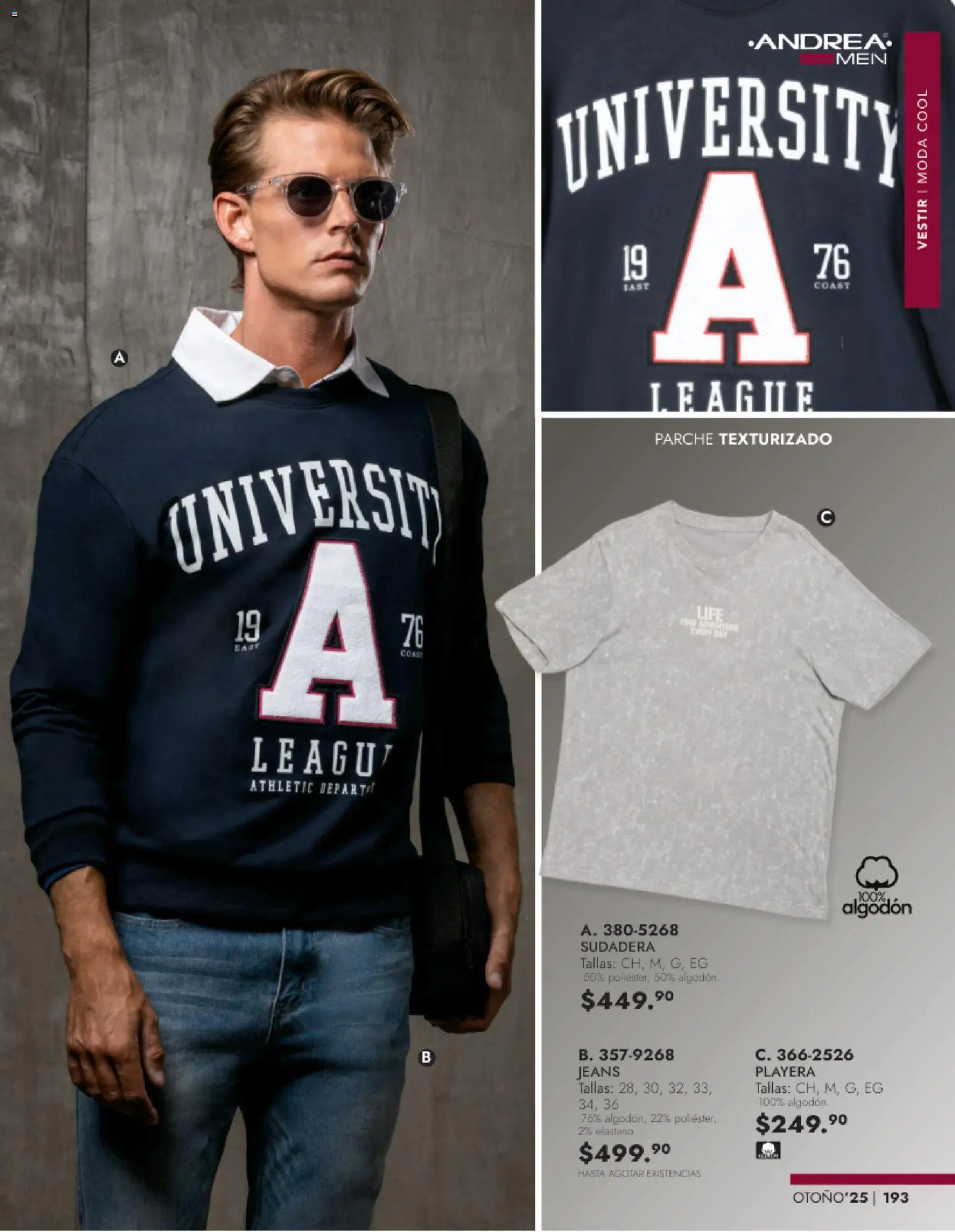 Nuevas ofertas de Andrea válidas en toda la República Mexicana desde el 26.11.2025. ¡Encuentra las mejores ofertas en Andrea catálogo Vestir Caballero otoño! | Página: 31 | Productos: Algodón, Sudadera, Playera