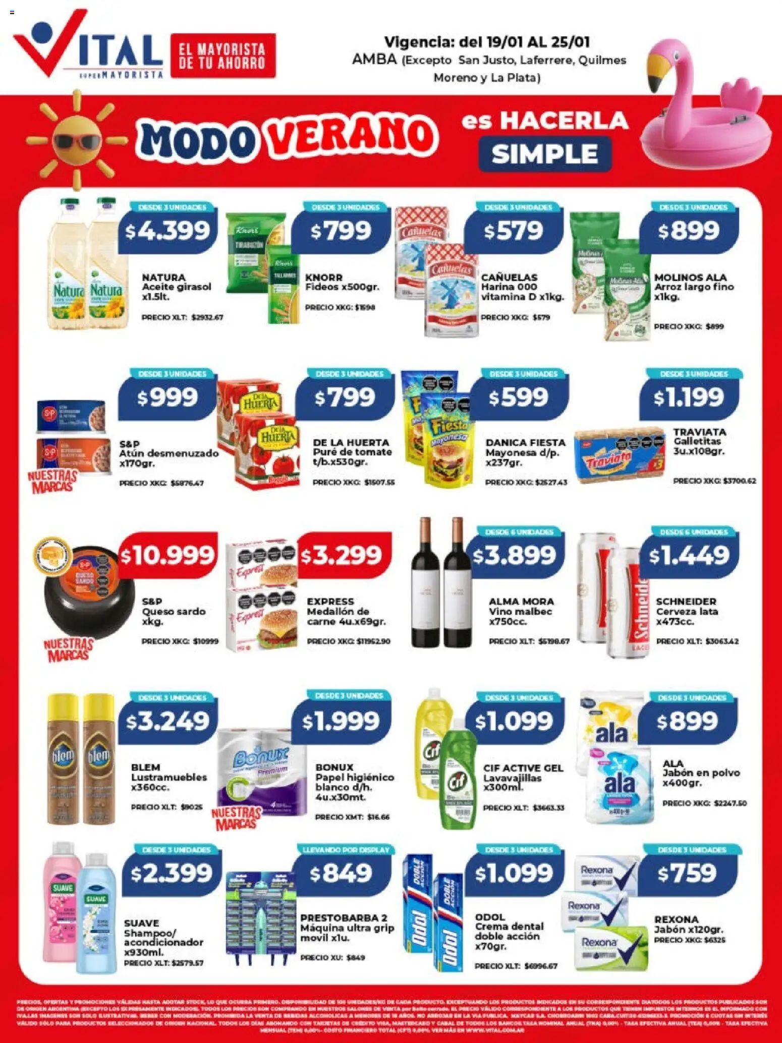 Vital - Ofertas │ válido desde el 19.01.2026 | Página: 1 | Productos: Harina, Jabón en polvo, Cerveza, Fideos