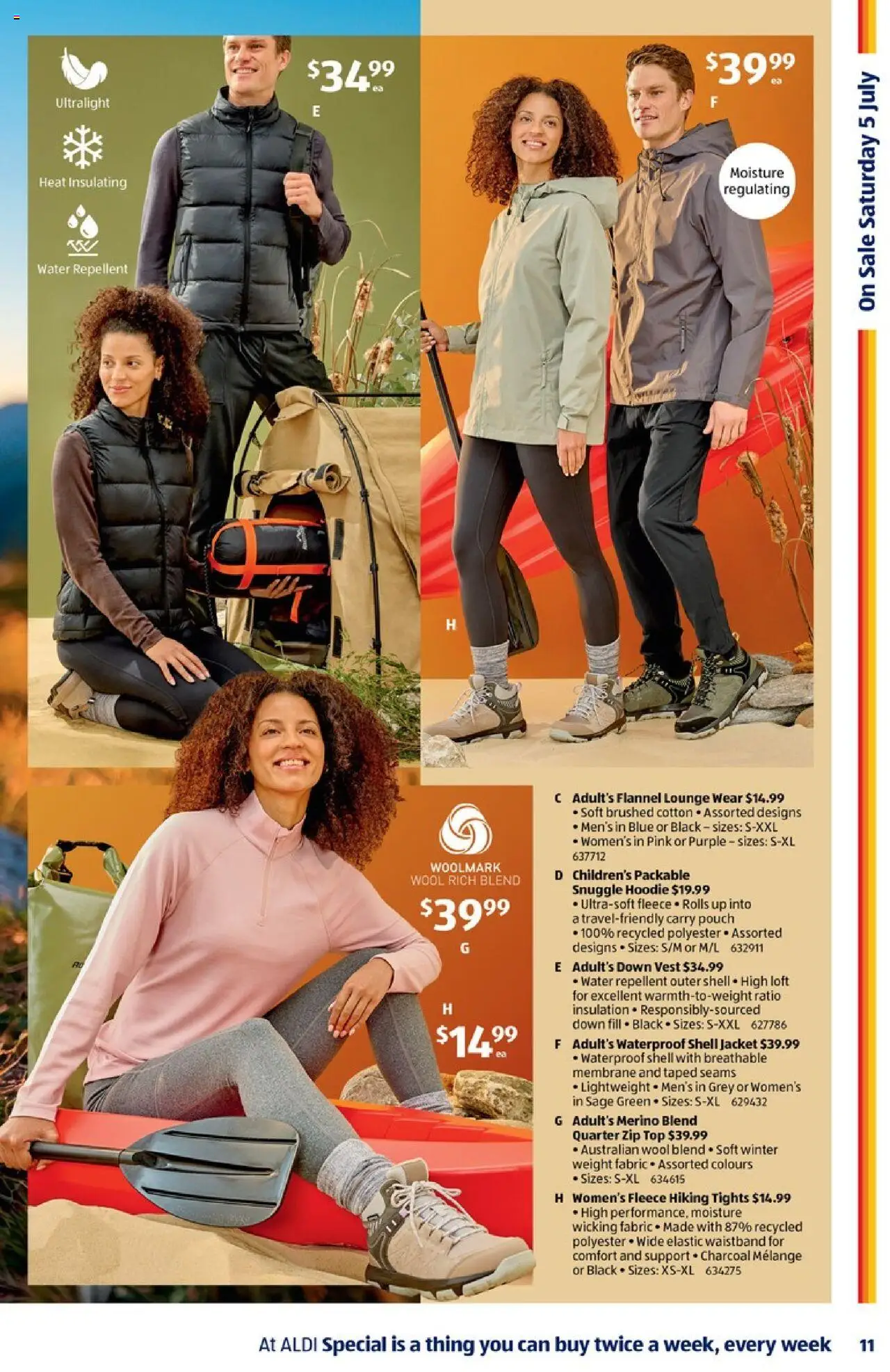 Aldi catalogue - valid from 02.07.2025 | Page: 11 | Products: Lounge wear, Hoodie, Vest, Water