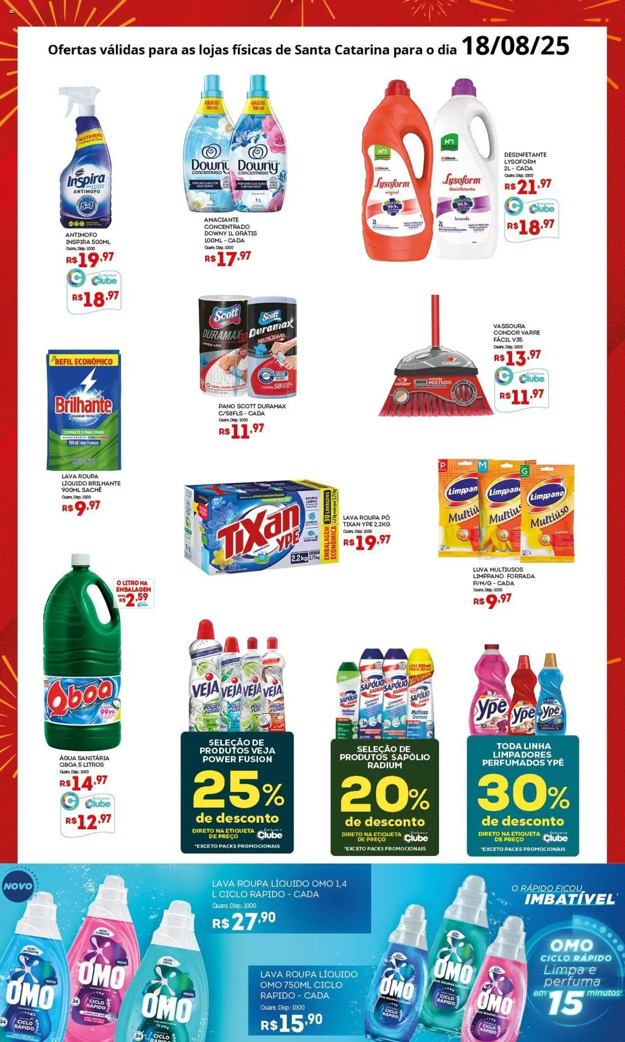 Bistek Supermercados Folheto - válido de 18.08.2025 | Página: 3 | Produtos: Roupas, Amaciante, Desinfetante, Água sanitária