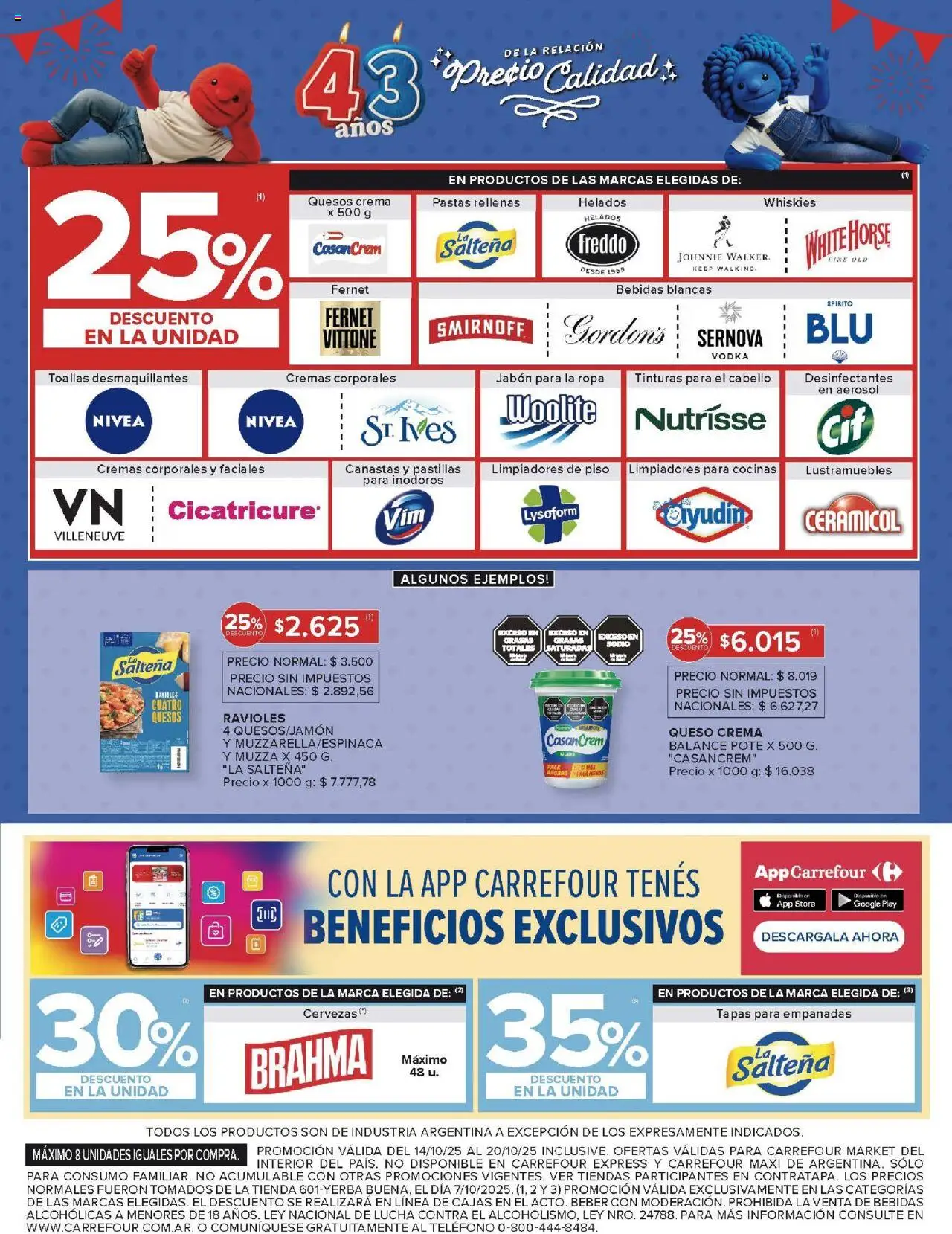 Carrefour ofertas - Catamarca │ válido desde el 14.10.2025 | Página: 42 | Productos: Teléfono, Lustramuebles, Ravioles, Crema