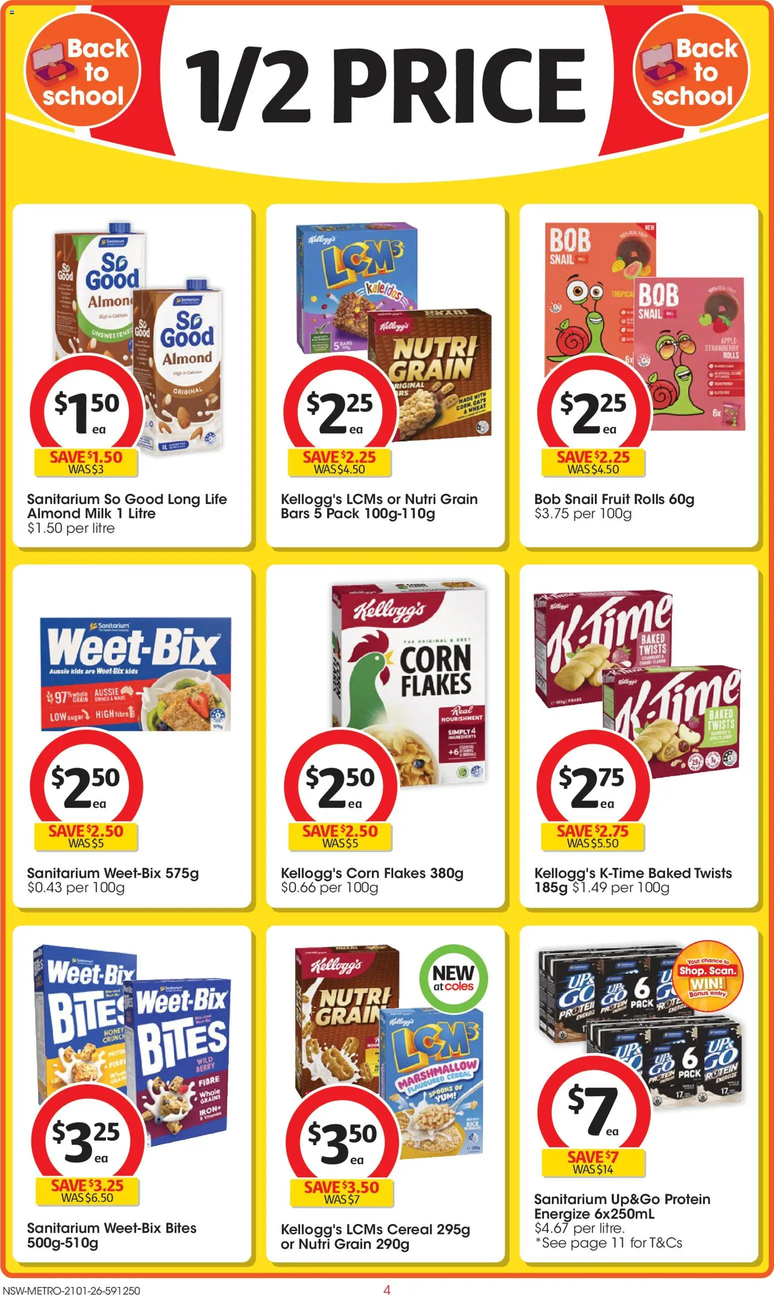 Coles catalogue - valid from 21.01.2026 | Page: 4 | Products: Milk, Rice, Cereal, Sugar