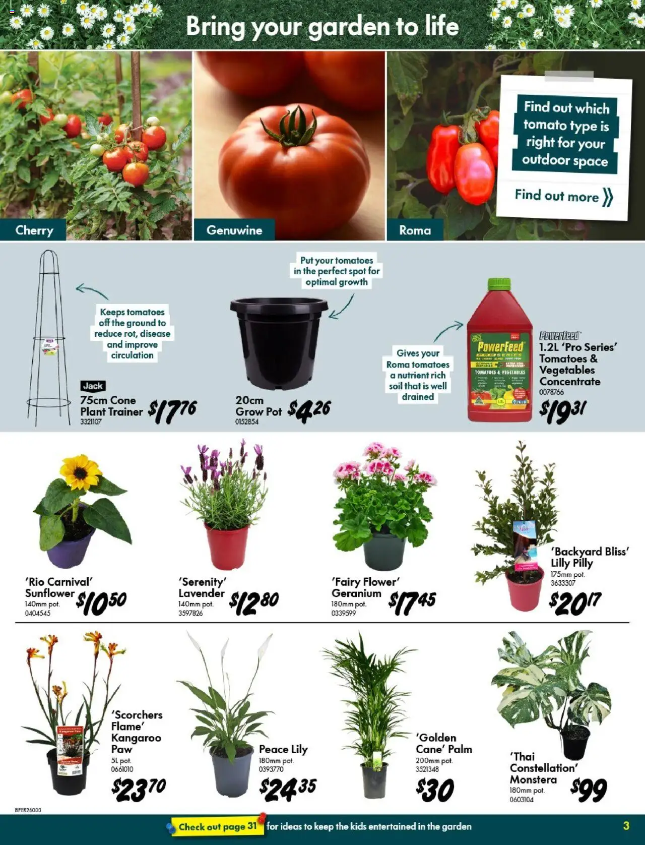 Bunnings Warehouse catalogue - valid from 10.09.2025 | Page: 3 | Products: Pot, Tomatoes, Vegetables, Soil
