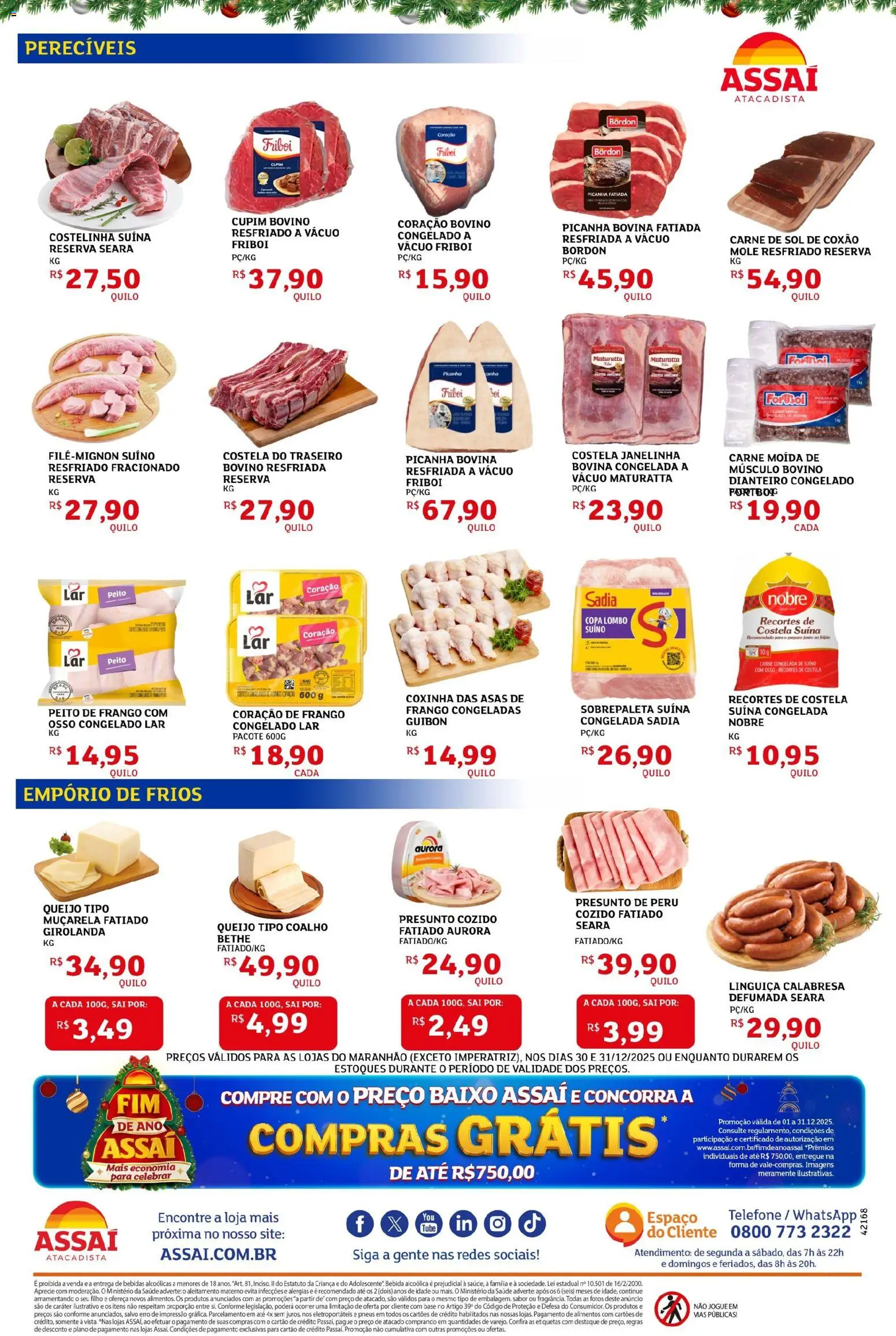Assaí Atacadista Folheto - válido de 30.12.2025 | Página: 2 | Produtos: Linguiça, Picanha, Lombo, Frango