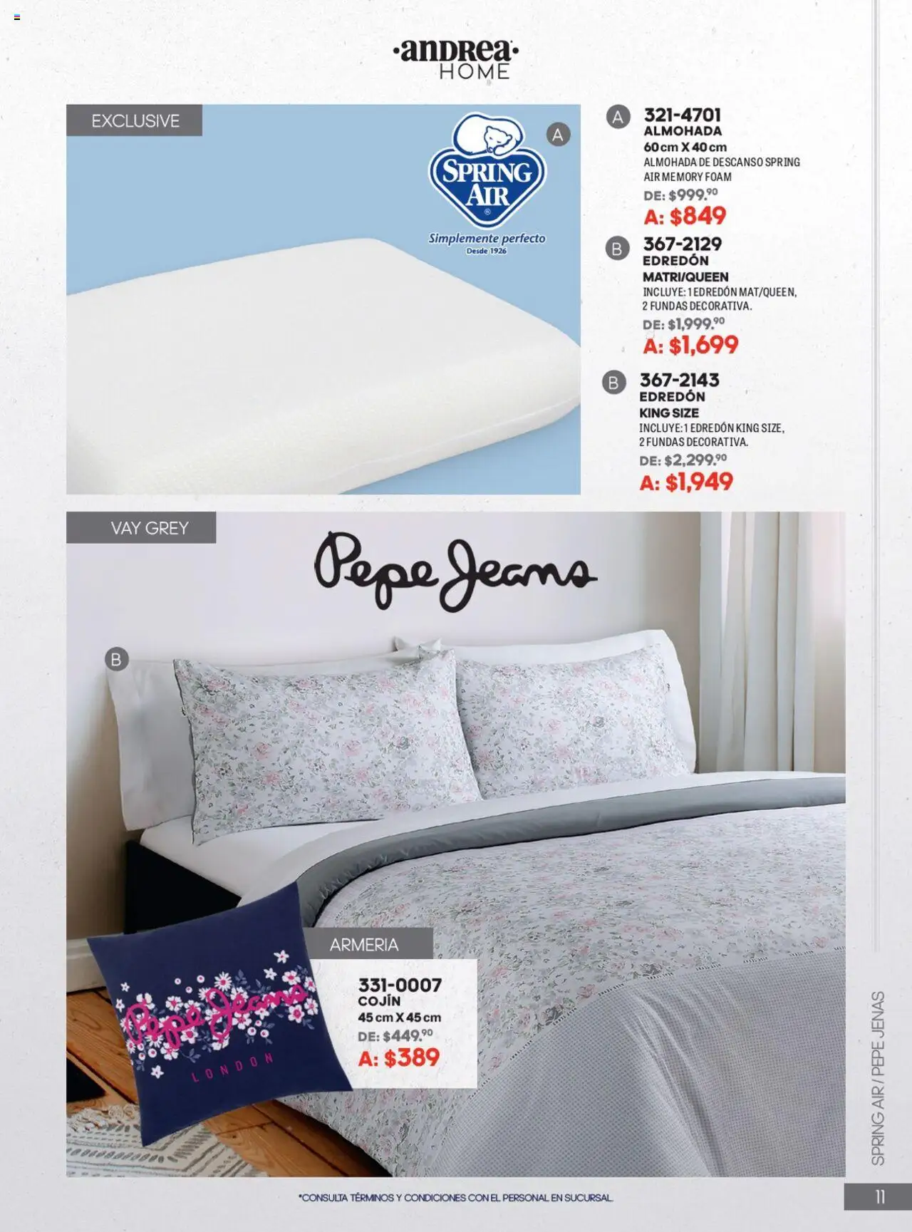 Nuevas ofertas de Andrea válidas en toda la República Mexicana desde el 22.06.2025. ¡Encuentra las mejores ofertas en Andrea catálogo Home! | Página: 11 | Productos: Almohada