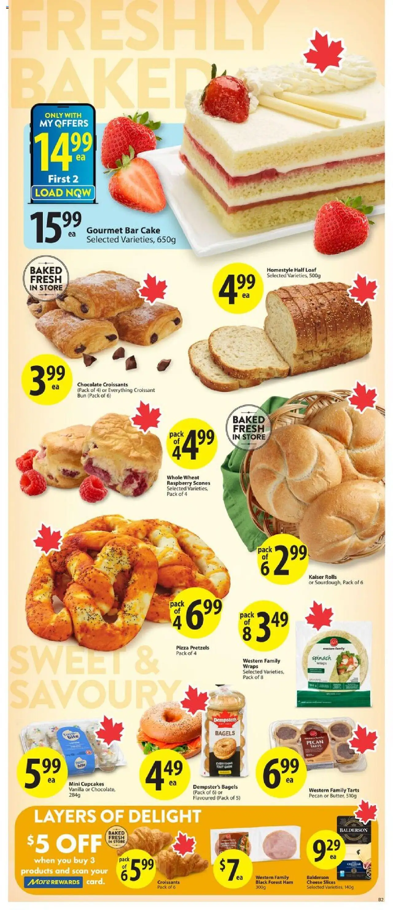 Save on foods flyer valid from 14.08.2025 | Page: 9 | Products: Cheese, Chocolate, Ham, Pizza