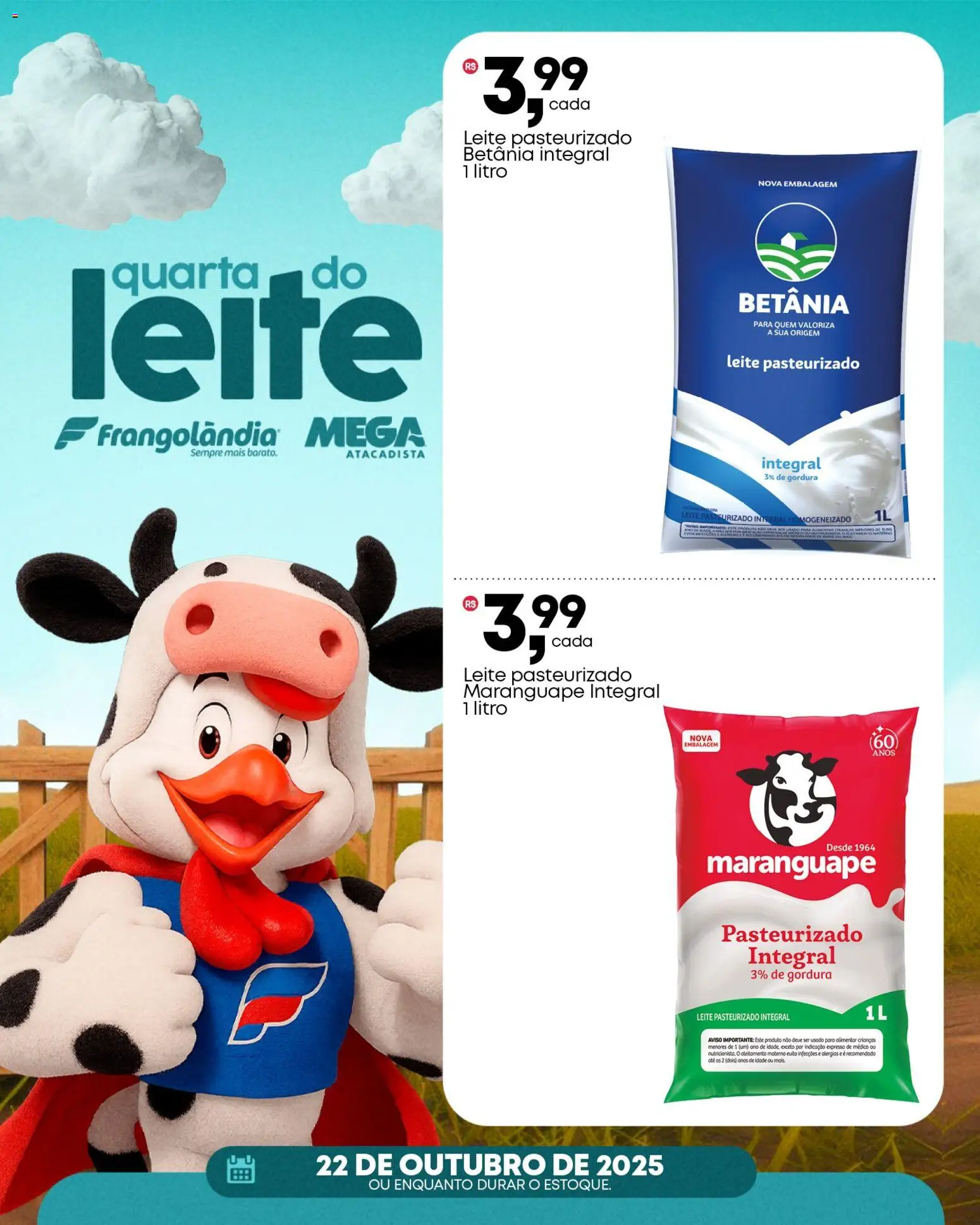 Frangolândia Folheto - válido de 22.10.2025 | Página: 3 | Produtos: Leite