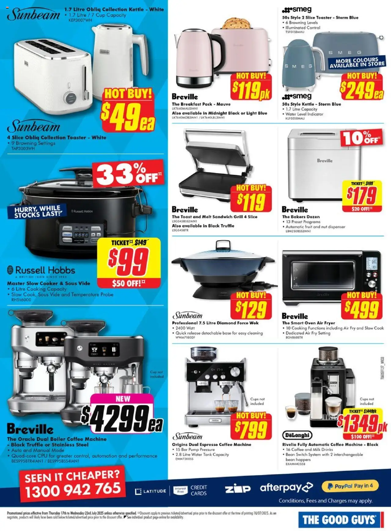 The Good Guys catalogue - valid from 16.07.2025 | Page: 7 | Products: Coffee, Water, Oven, Slow cooker