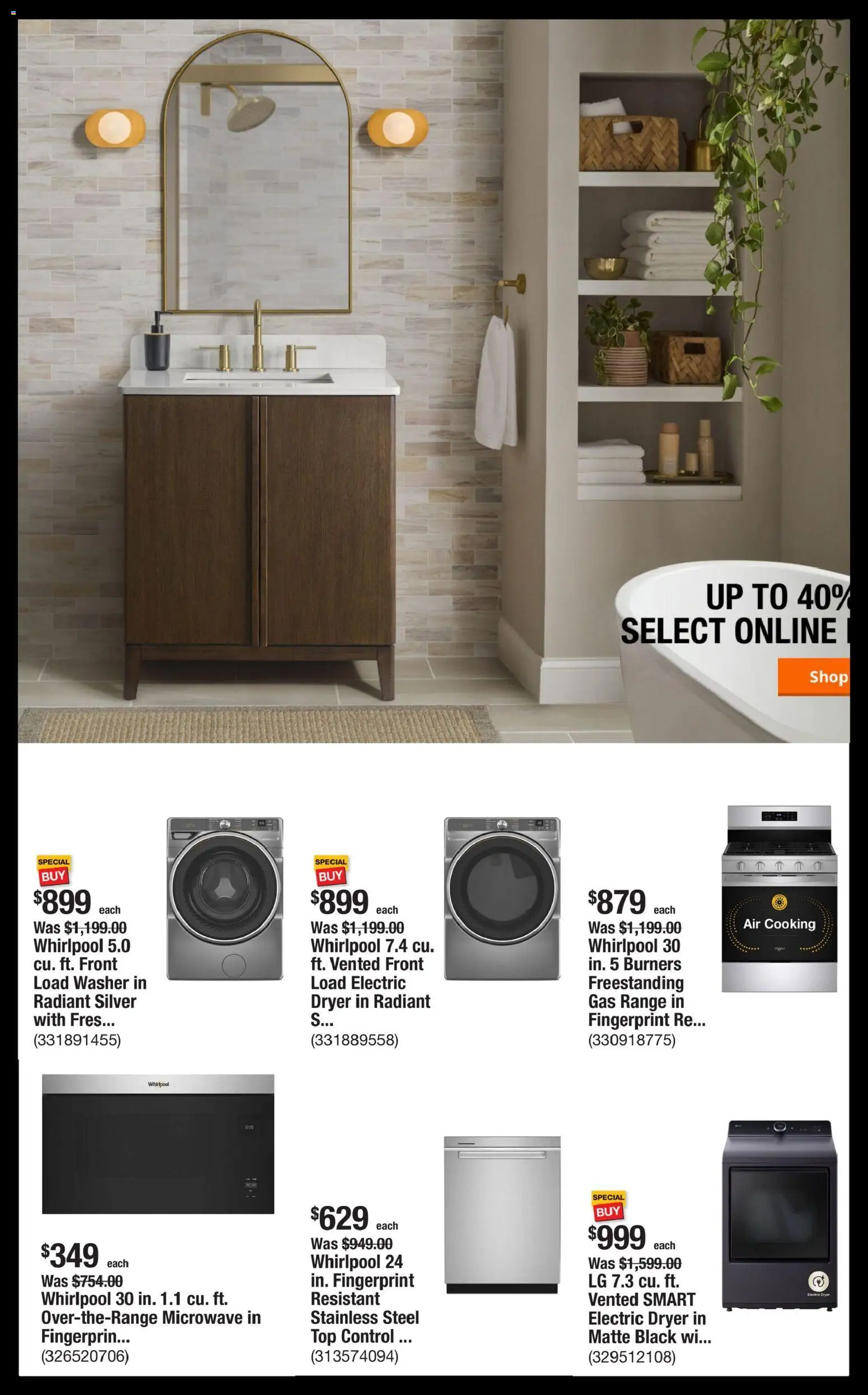 Home Depot Shop Pro Ad - PA - valid from 16.02.2026 | Page: 2 | Products: Microwave, Washer, Dryer
