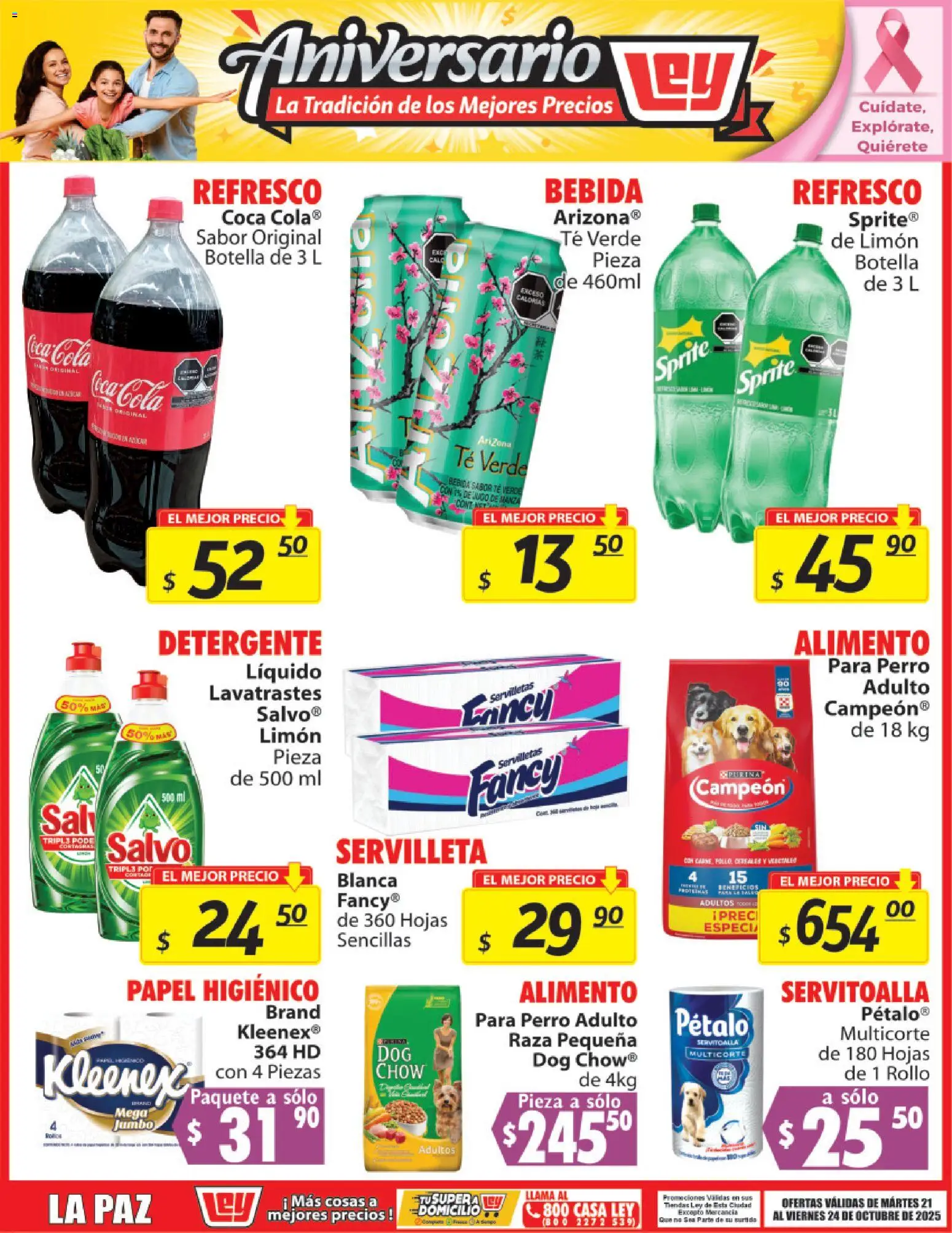 Nuevas ofertas de Casa Ley válidas en toda la República Mexicana desde el 21.10.2025. ¡Encuentra las mejores ofertas en Casa Ley folleto La Tradición de los Mejores Precios! | Página: 4 | Productos: Detergente, Papel higiénico, Té, Servilletas