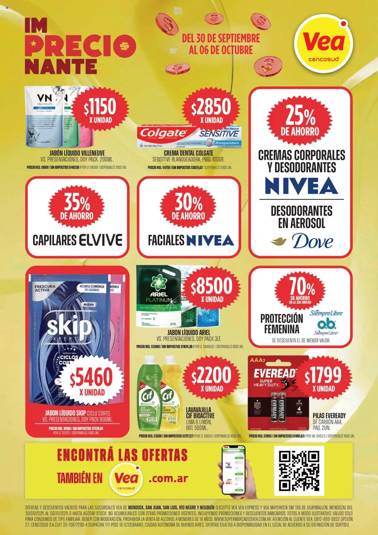 Vea - Ofertas Cuyo │ válido desde el 30.09.2025 | Página: 7 | Productos: Pilas, Lima, Jabón, Quitamanchas