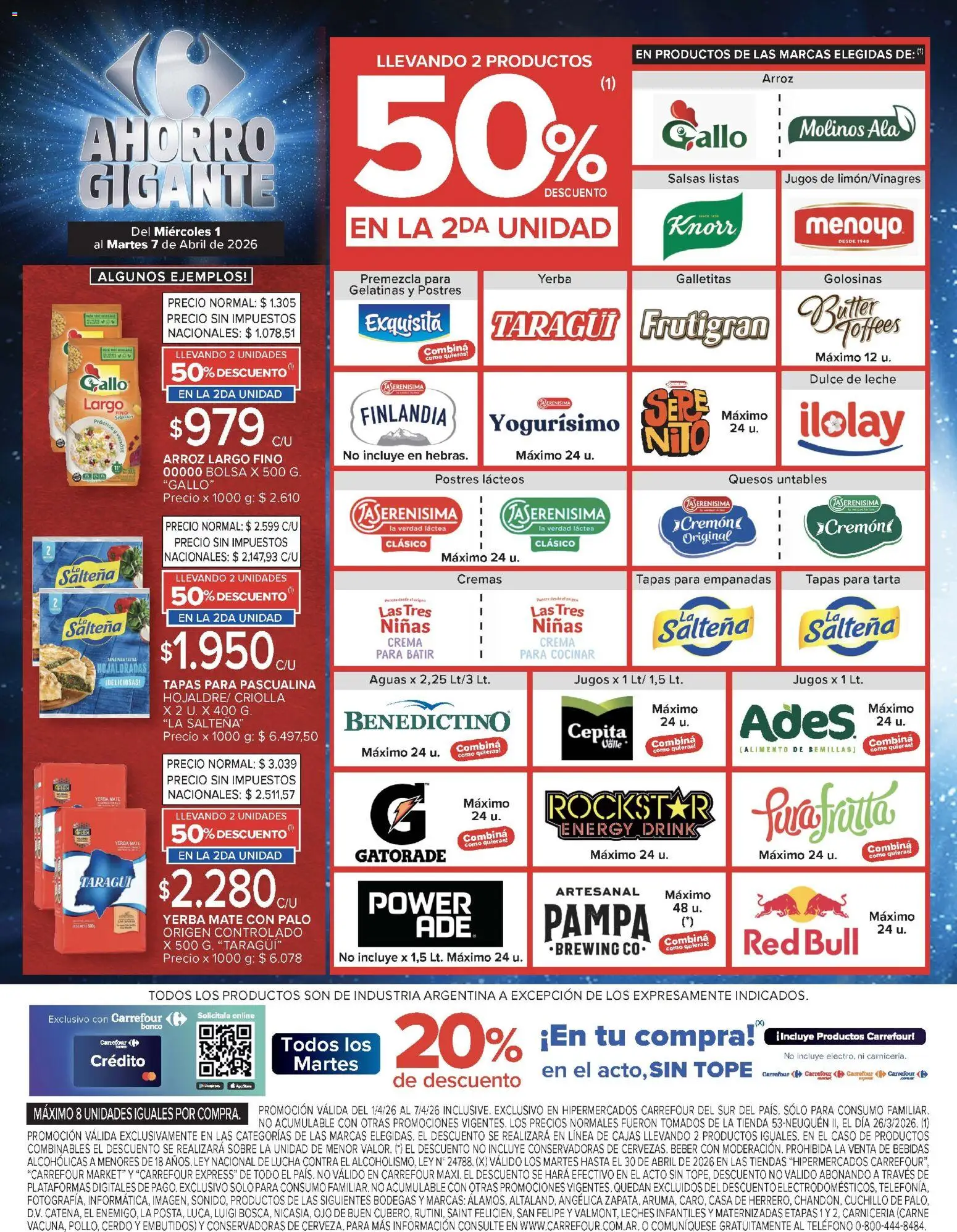Carrefour ofertas │ válido desde el 01.04.2026 | Página: 6 | Productos: Bolsa, Mate, Arroz, Golosinas