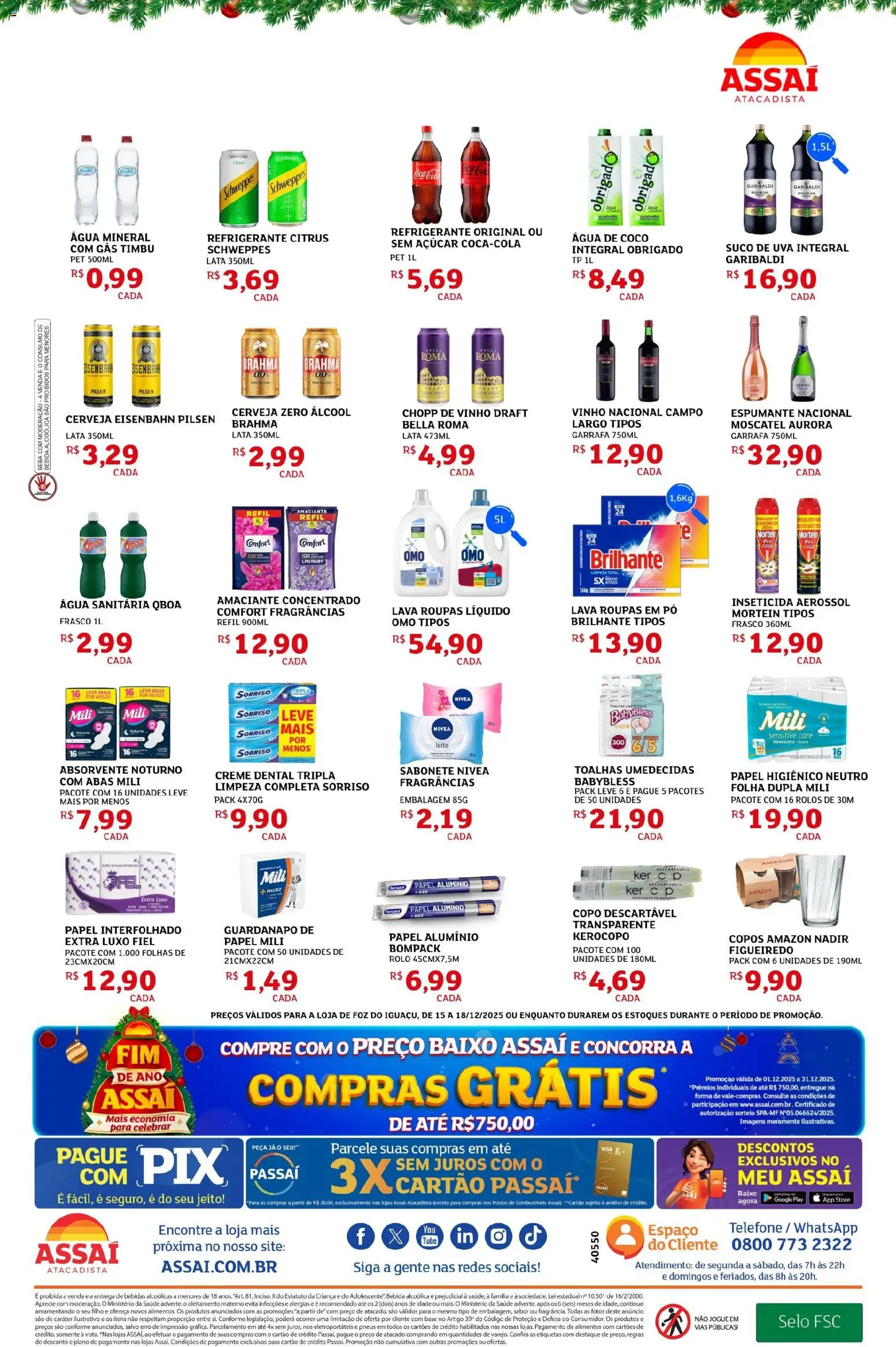 Assaí Atacadista Folheto - válido de 15.12.2025 | Página: 2 | Produtos: Espumante, Creme, Telefone, Absorvente