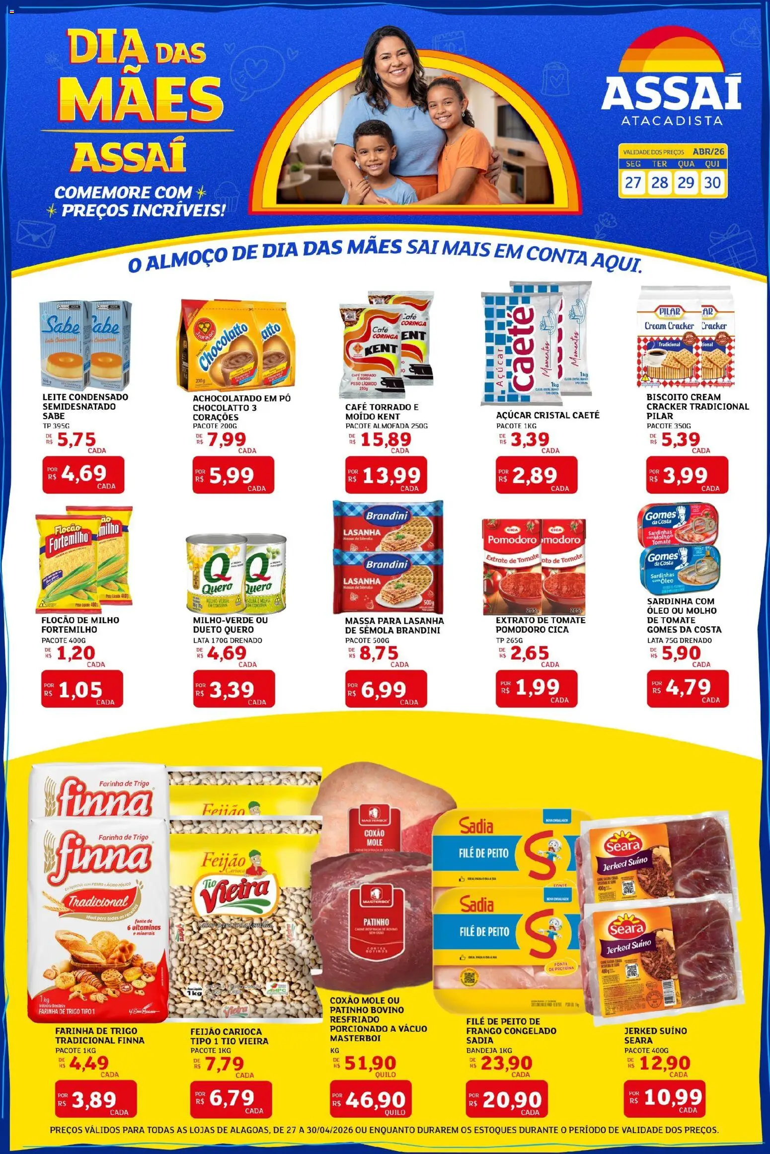 Assaí Atacadista Folheto - válido de 27.04.2026 | Página: 1 | Produtos: Achocolatado, Almofada, Café, Cream cracker