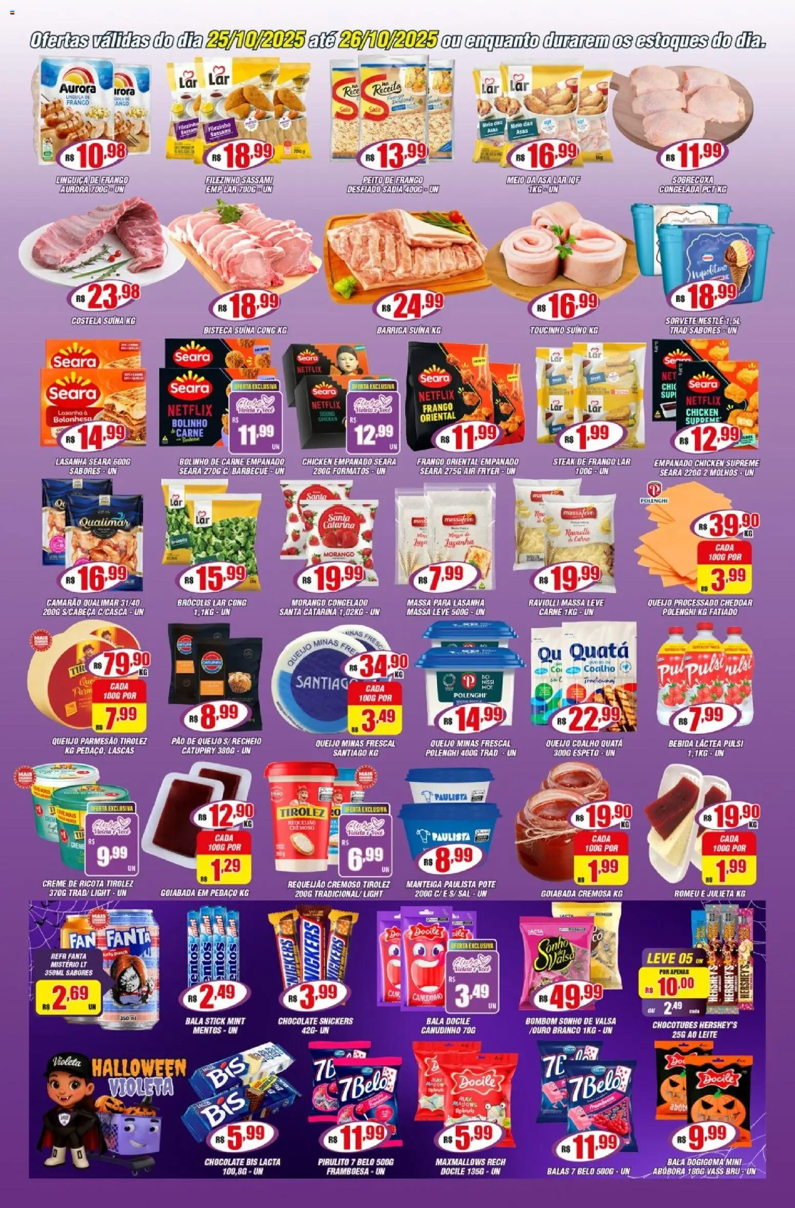 Violeta Supermercados Folheto - válido de 25.10.2025 | Página: 2 | Produtos: Manteiga, Cheddar, Frango, Goiabada