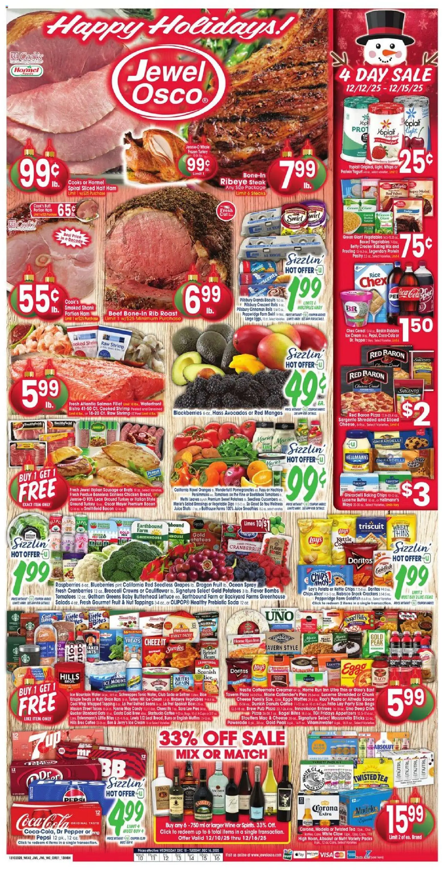 Jewel Osco Weekly Ad - IN - valid from 10.12.2025 | Page: 1 | Products: Wc, Oranges, Vegetables, Pepper