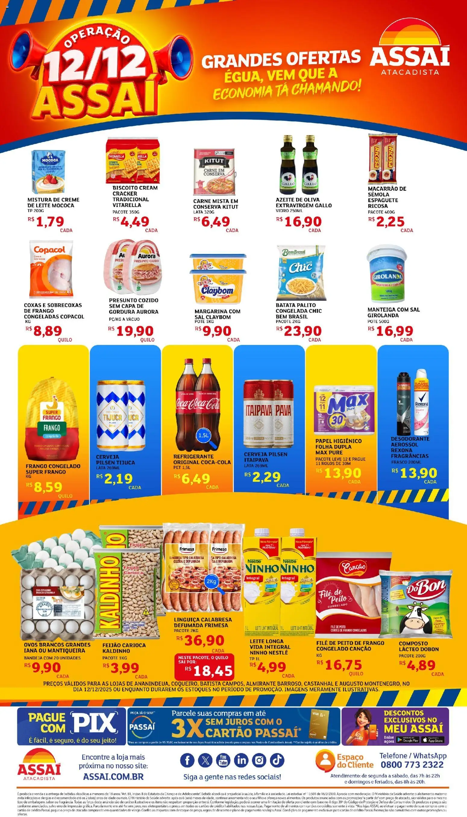 Assaí Atacadista Folheto - válido de 12.12.2025 | Página: 1 | Produtos: Ferro, Leite, Rexona, Sal