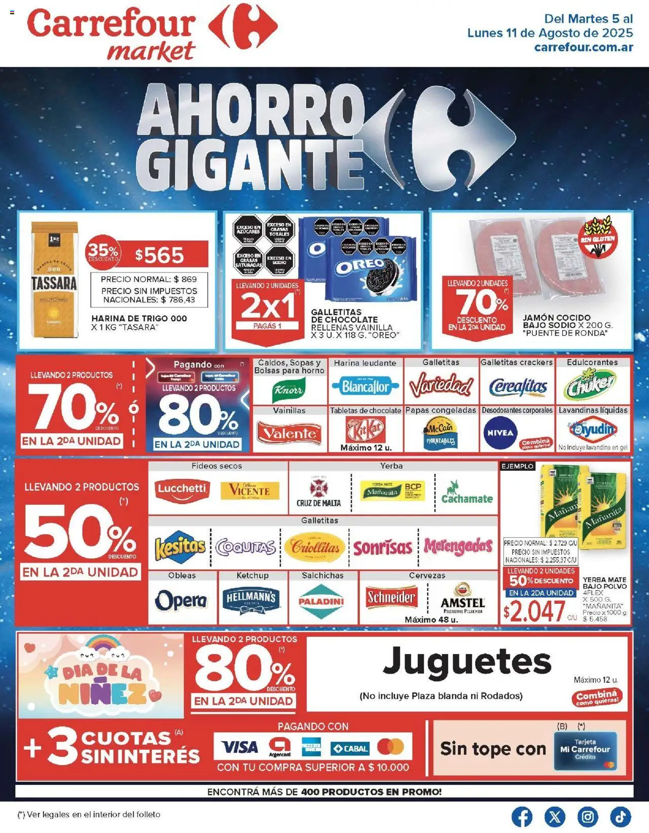 Carrefour Market catálogo - Chubut │ válido desde el 05.08.2025 | Página: 1 | Productos: Horno, Ketchup, Chocolate, Fideos