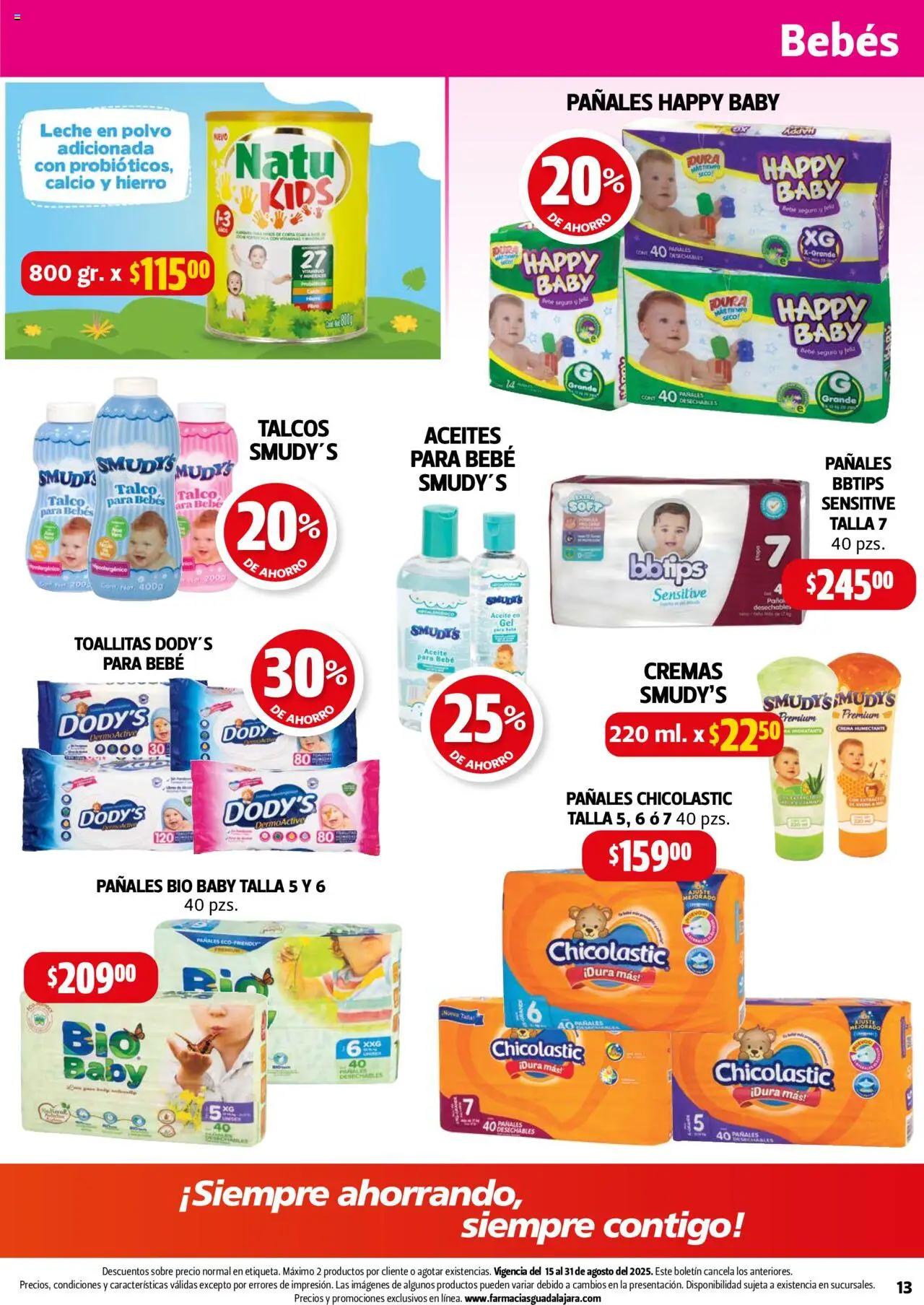 Nuevas ofertas de Farmacia Guadalajara válidas en toda la República Mexicana desde el 15.08.2025. ¡Encuentra las mejores ofertas en Farmacia Guadalajara - Catálogo! | Página: 13 | Productos: Leche, Aceite, Polvo, Sobre