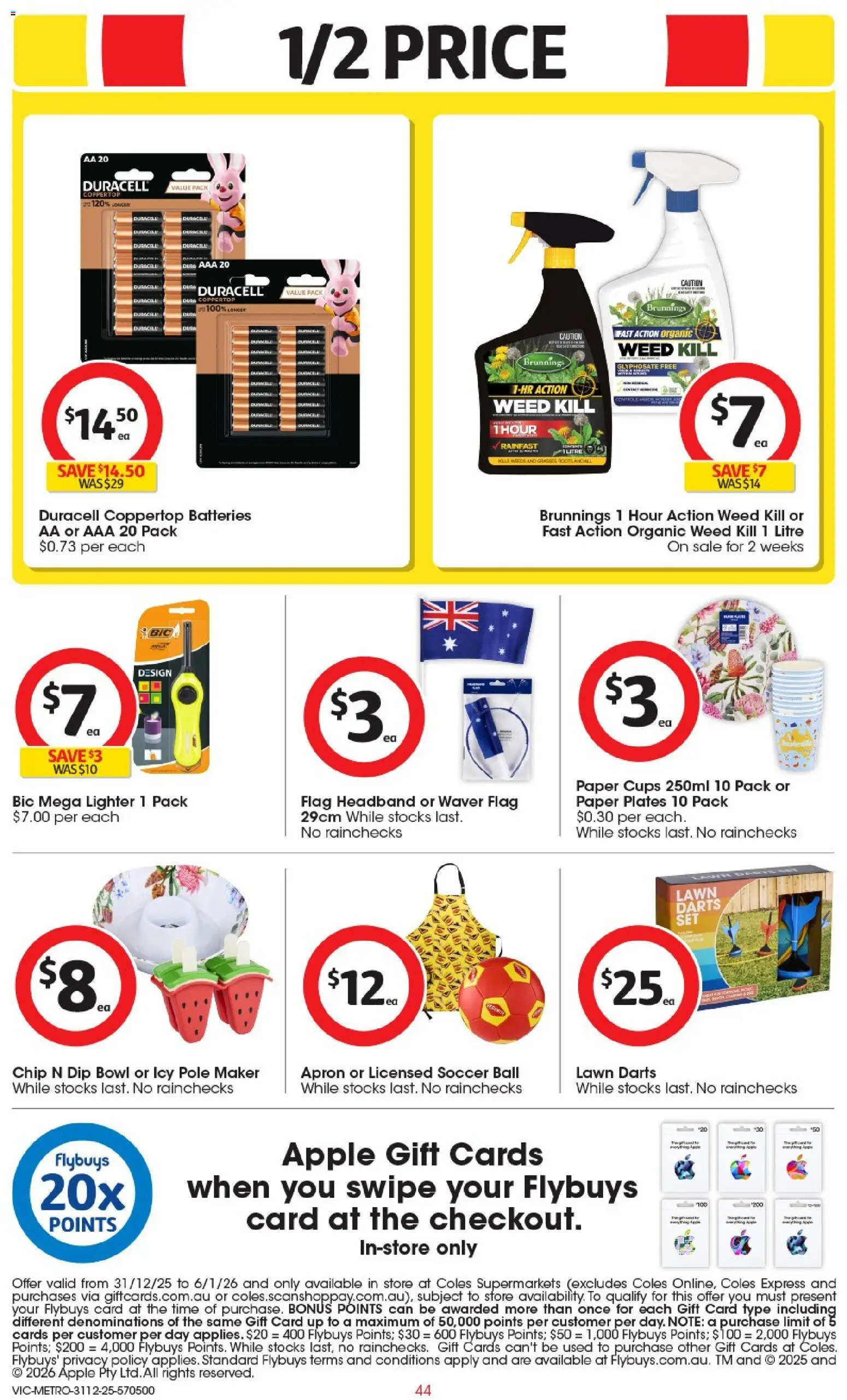 Coles catalogue - valid from 31.12.2025 | Page: 45 | Products: Cups, Headband, Weed, Batteries