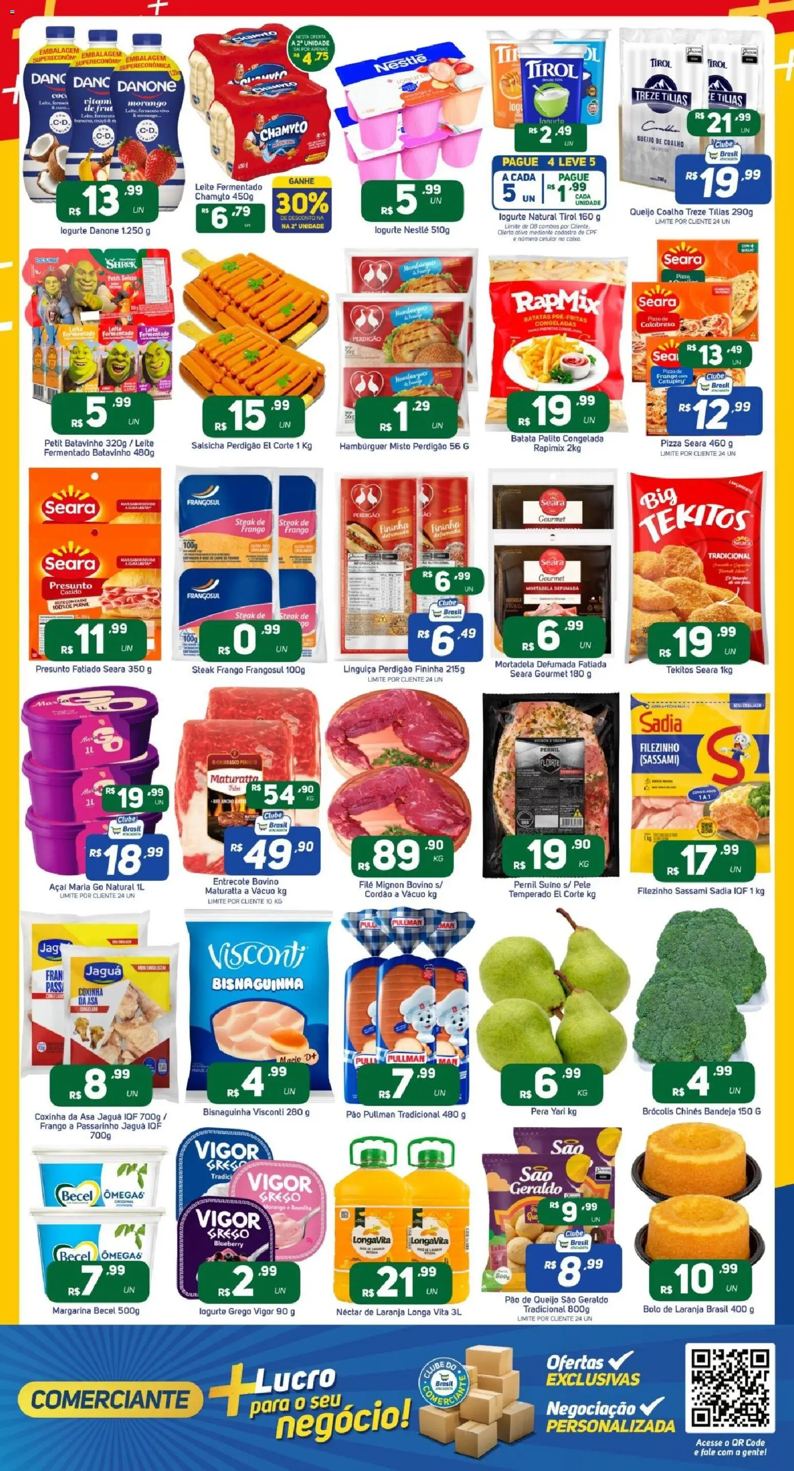 Brasil Atacadista Folheto - válido de 13.04.2026 | Página: 3 | Produtos: Pera, Linguiça, Queijo, Catupiry