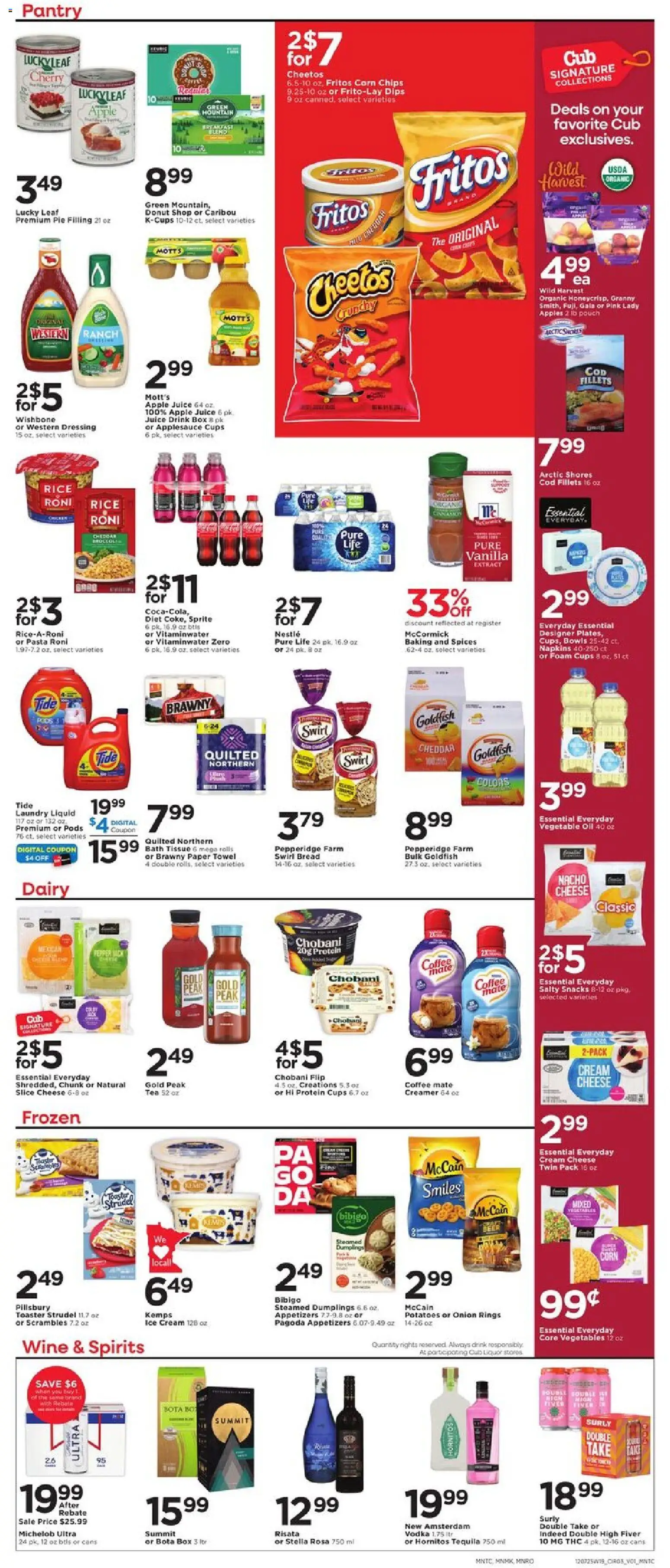 Cub Foods Weekly Ad - valid from 07.12.2025 | Page: 5 | Products: Cheese, Juice, Vegetables, Onion