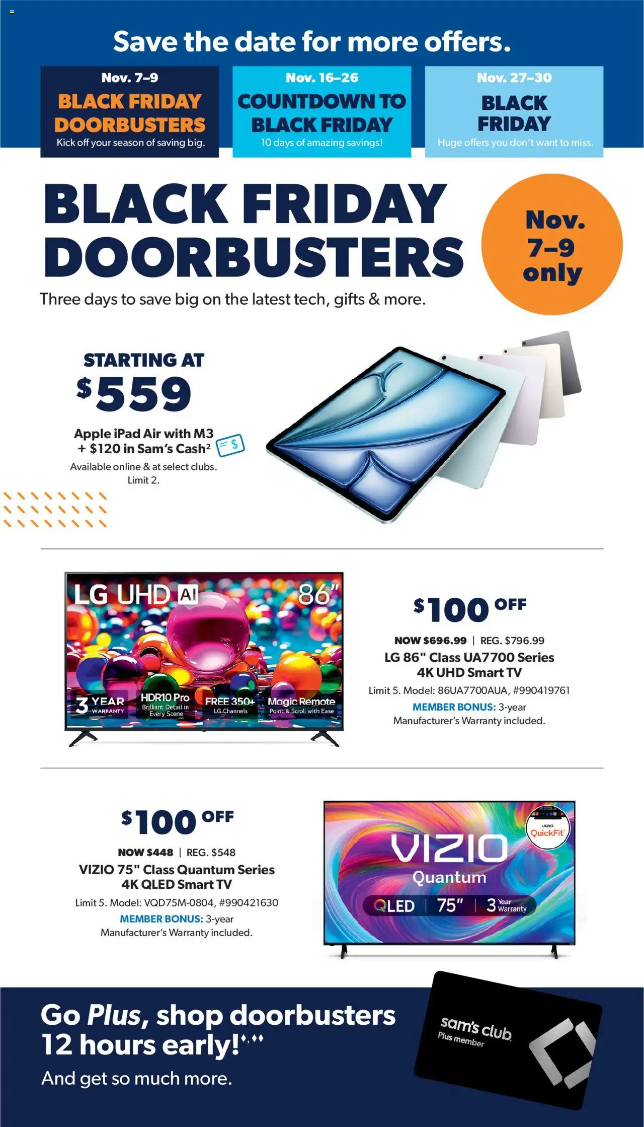 Sam's Club Black Friday - valid from 20.10.2025 | Page: 2 | Products: Date, Tv, Ipad