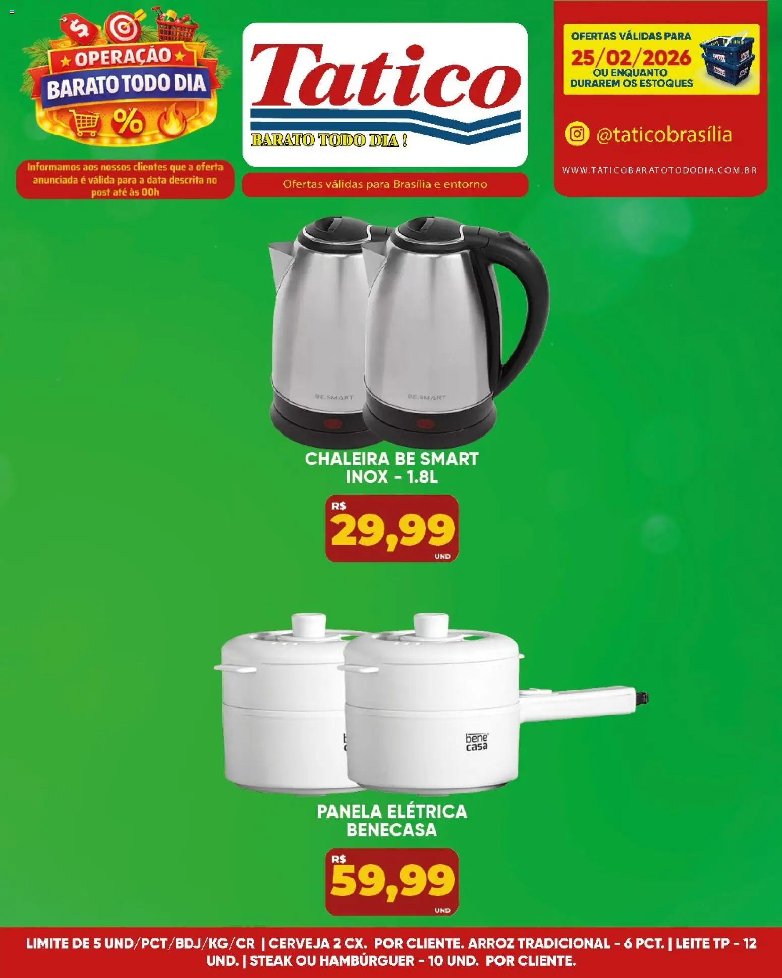 Tatico Folheto - válido de 25.02.2026 | Página: 13 | Produtos: Panela, Leite, Cerveja, Hambúrguer