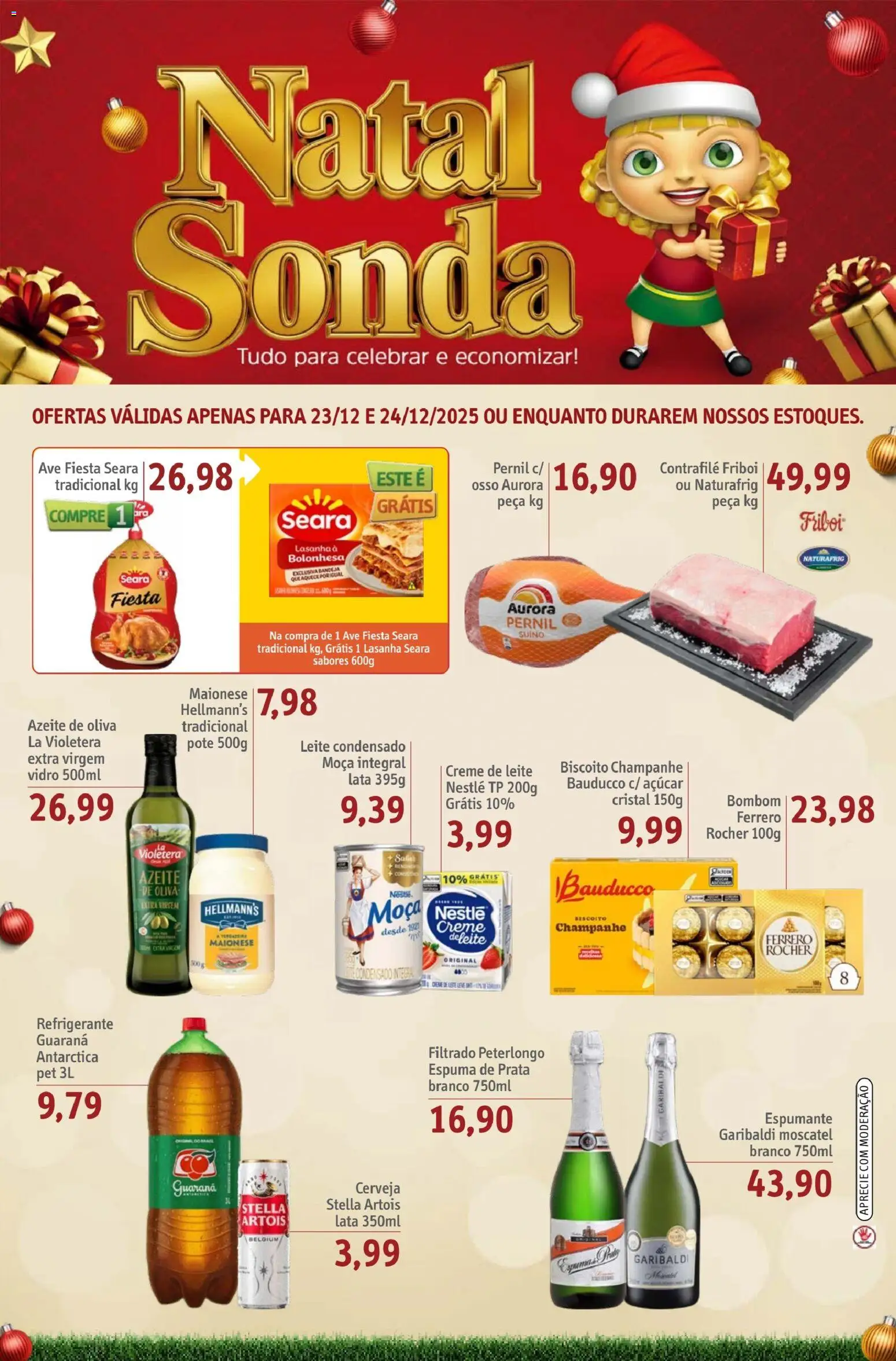 Sonda Folheto - válido de 23.12.2025 | Página: 1 | Produtos: Biscoito, Guaraná, Azeite, Bombom