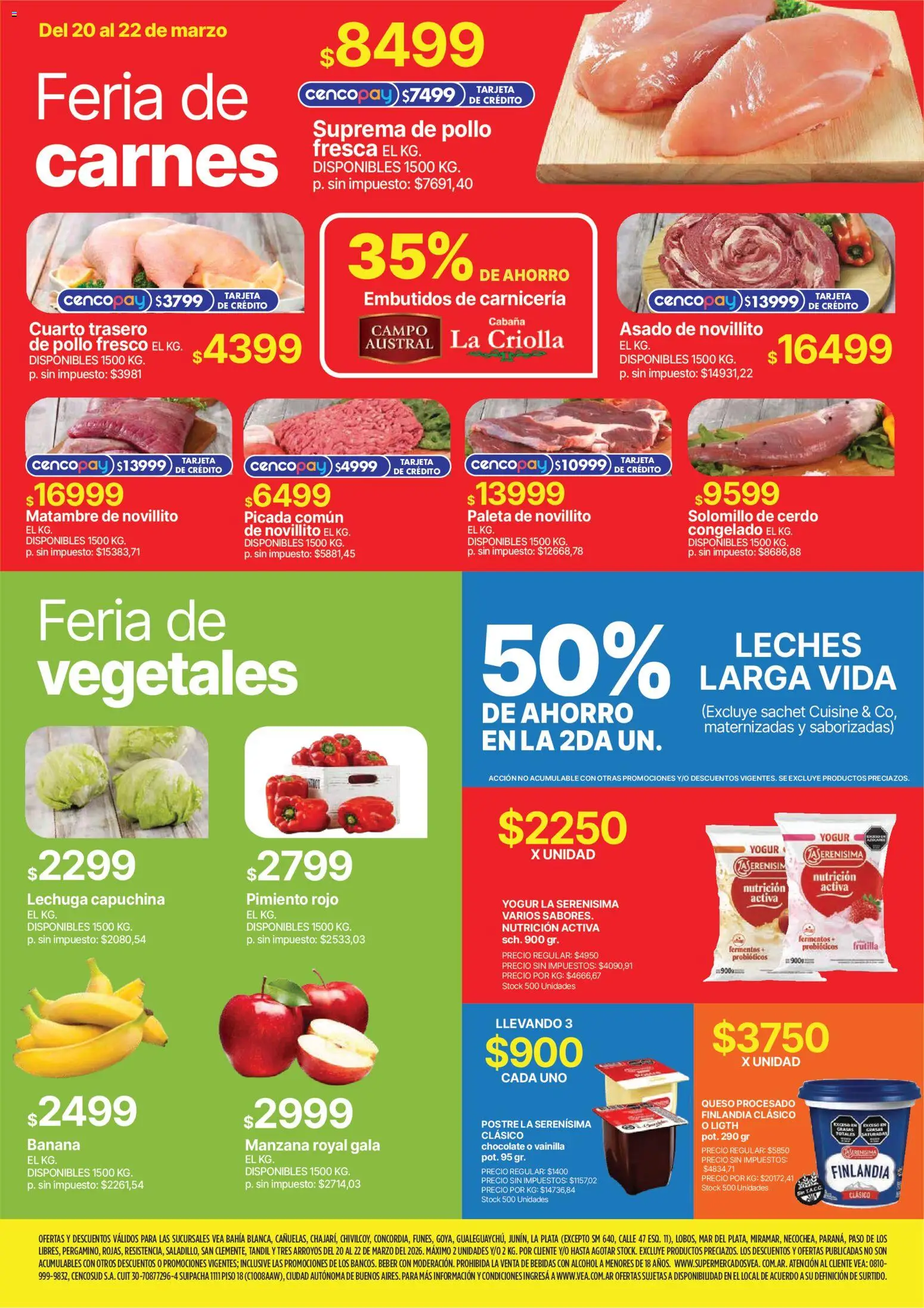 Vea - Oferta fin de semana | Nea │ válido desde el 20.03.2026 | Página: 3 | Productos: Banana, Paleta, Queso, Chocolate