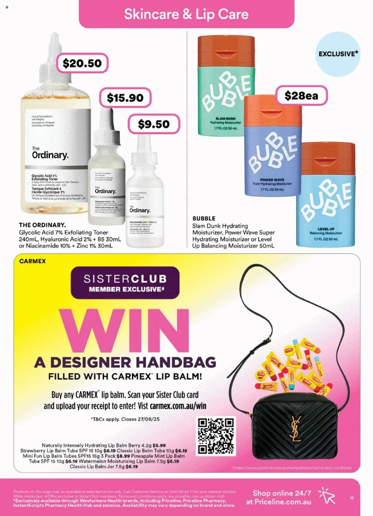Priceline Pharmacy catalogue - valid from 14.08.2025 | Page: 15 | Products: Watermelon, Handbag, Toner, Zinc