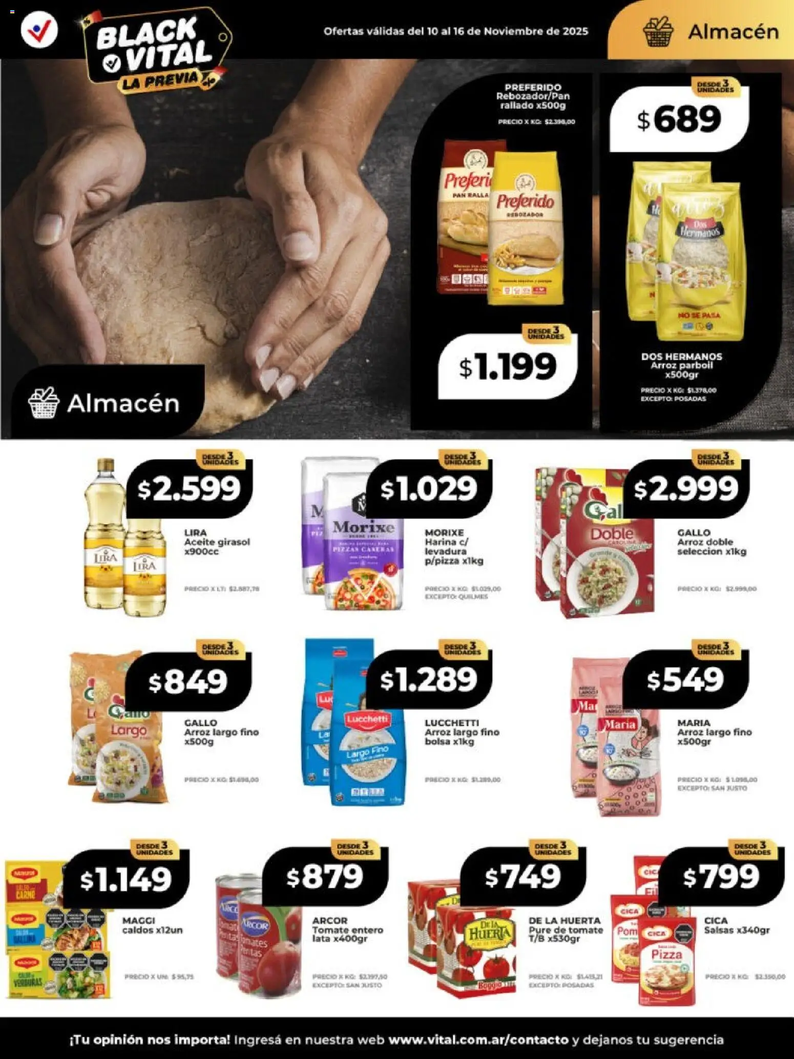 Vital - Ofertas - Salta │ válido desde el 10.11.2025 | Página: 13 | Productos: Harina, Tomate, Pan, Pizza