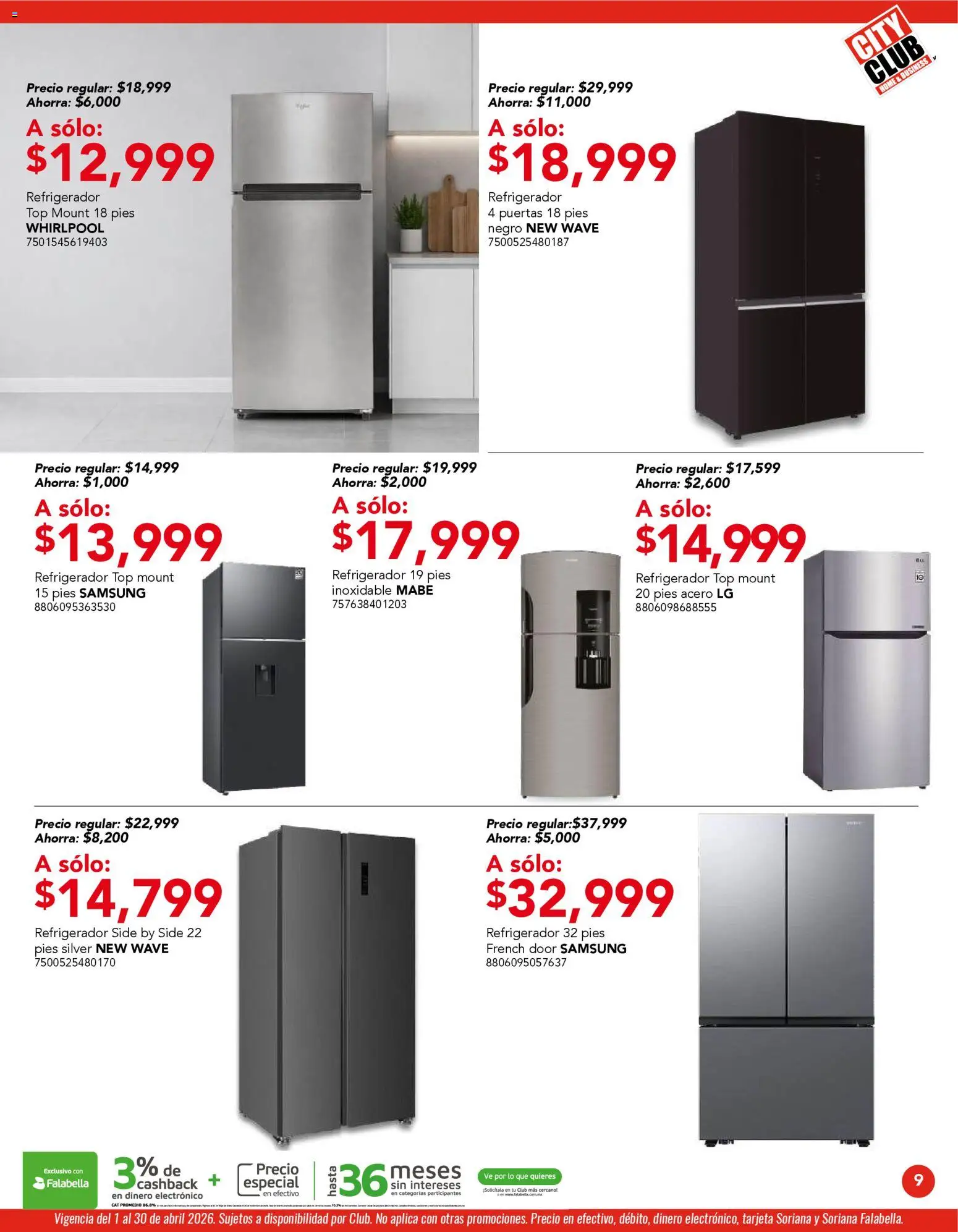 Nuevas ofertas de City Club válidas en toda la República Mexicana desde el 01.04.2026. ¡Encuentra las mejores ofertas en City Club catálogo! | Página: 9