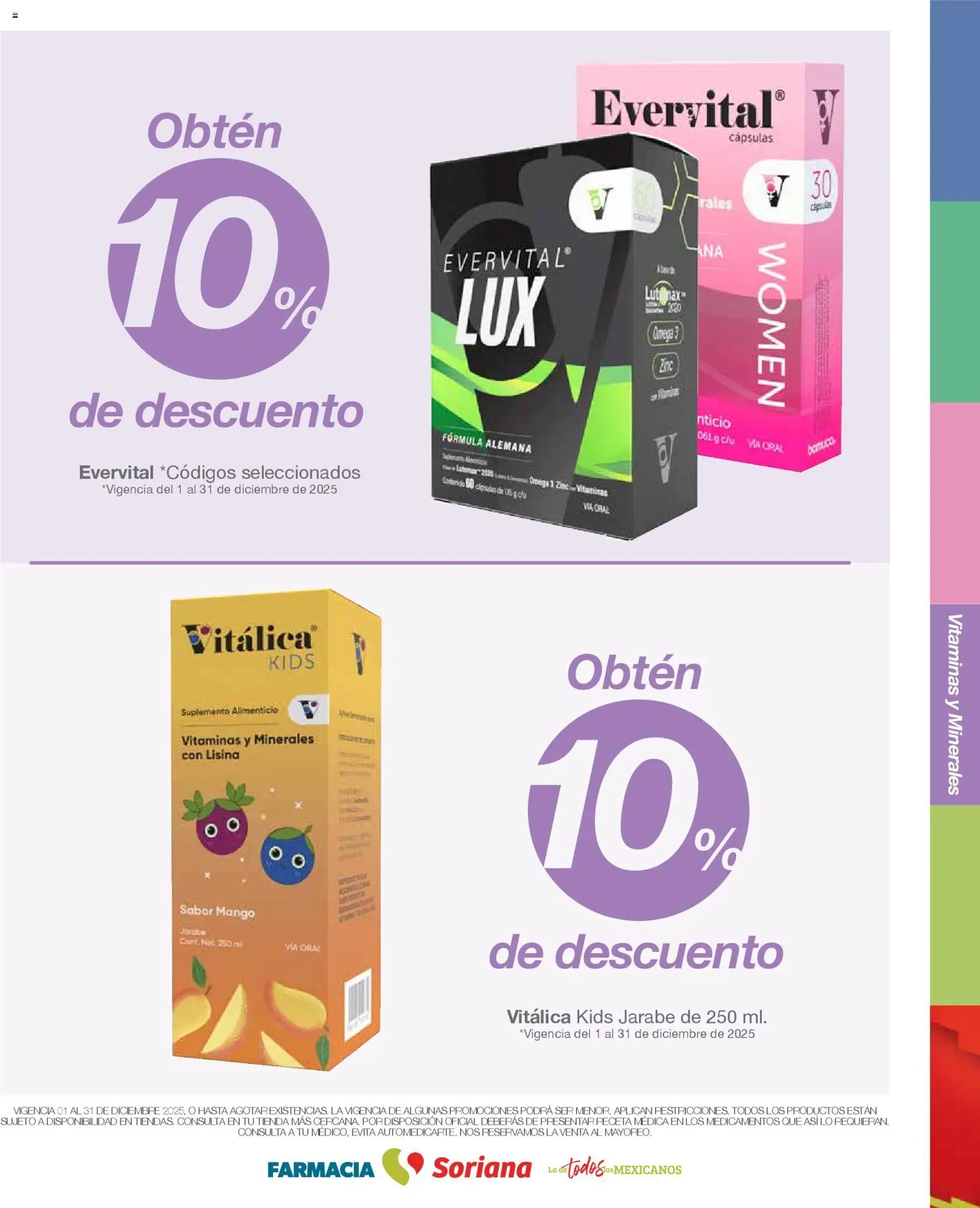 Nuevas ofertas de Soriana válidas en toda la República Mexicana desde el 01.12.2025. ¡Encuentra las mejores ofertas en Soriana - Folleto Farmacia Soriana Diciembre Mercado Nacional! | Página: 6