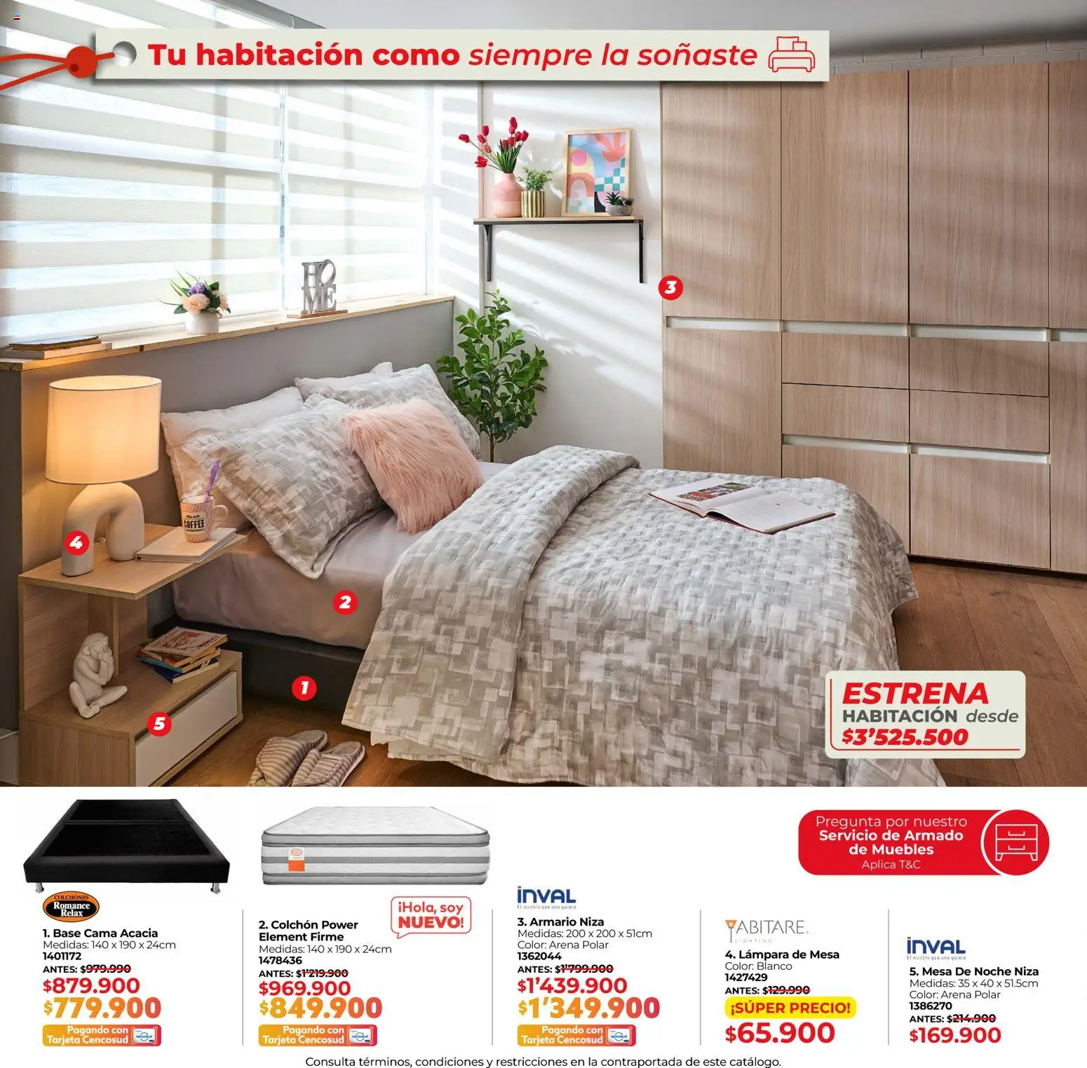 Easy revista - valida desde el 15.01.2026 | Página: 14 | Productos: Cama, Colchón, Mesa, Lámpara