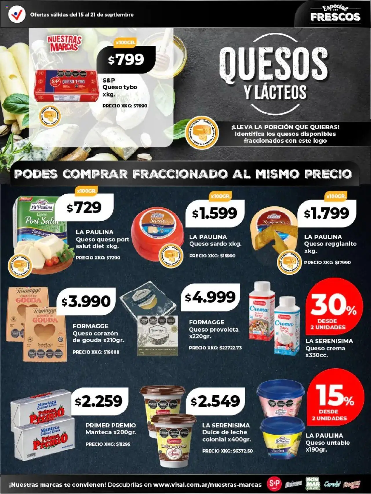 Vital - Especial de frescos │ válido desde el 15.09.2025 | Página: 4 | Productos: Dulce de leche, Queso crema, Manteca, Té