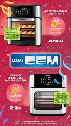 Lojas Cem - Ofertas atuais - Pré-Visualização do folheto da loja Lojas Cem, válido de 02.02.2026 | Página: 85 | Produtos: Forno, Air fryer, Carne