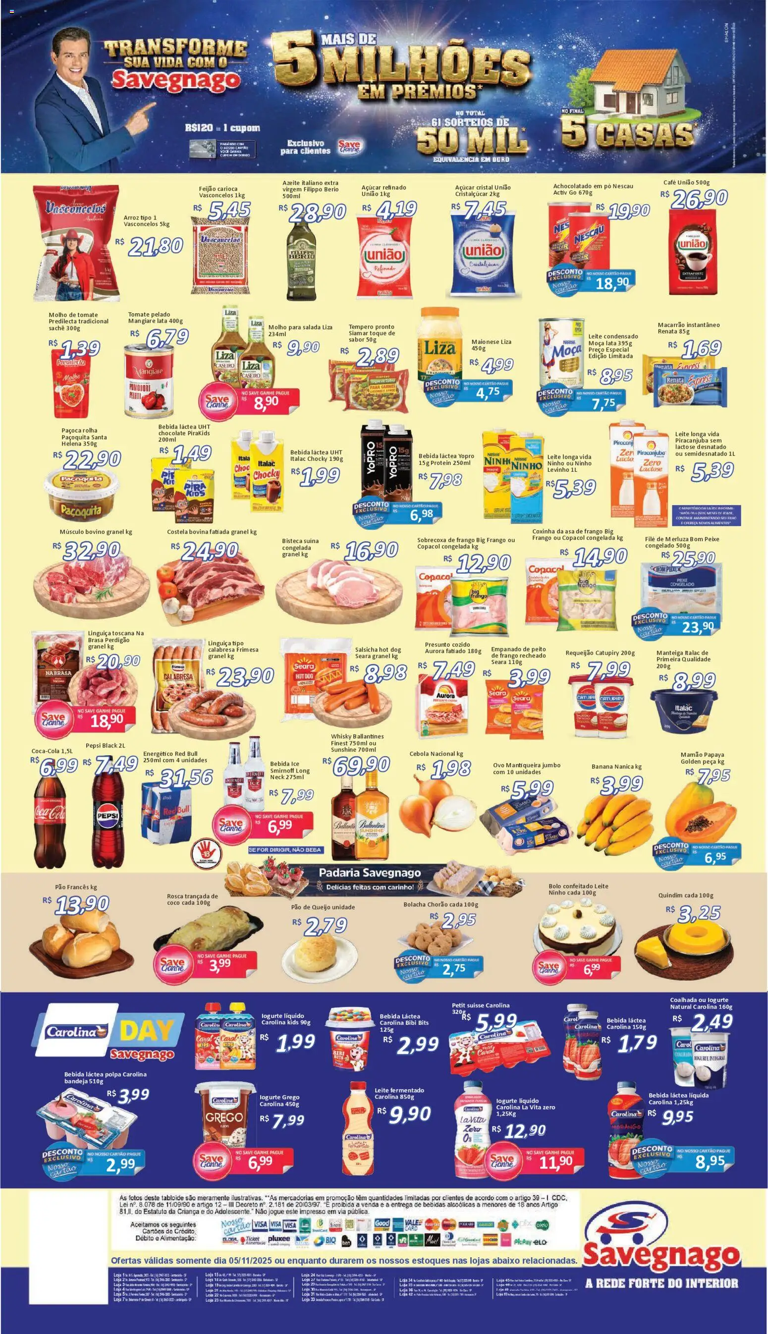 Savegnago Folheto - válido de 05.11.2025 | Página: 2 | Produtos: Iogurte, Bolacha, Leite fermentado, Pão francês