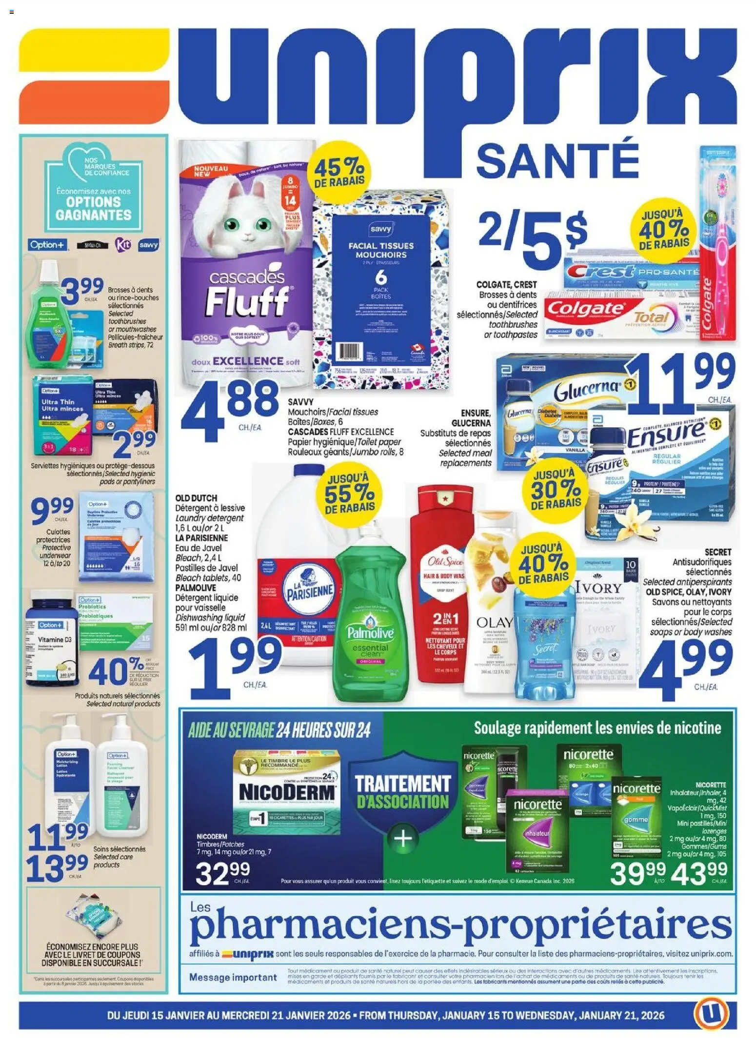 Uniprix flyer valid from 15.01.2026 | Page: 1 | Products: Detergent, Underwear