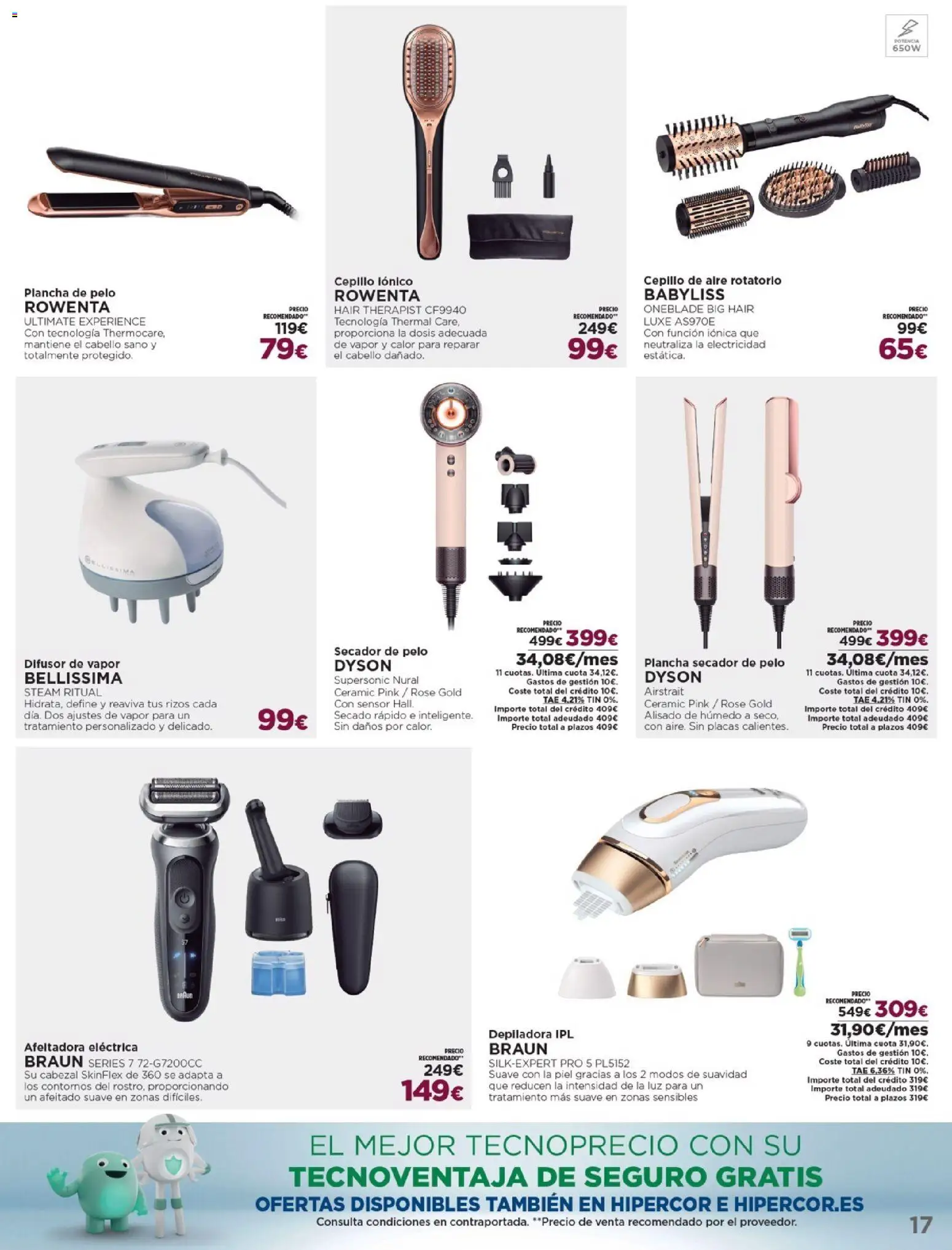 Nuevas ofertas de El Corte Inglés válidas en toda la República Mexicana desde el 16.12.2025. ¡Encuentra las mejores ofertas en El Corte Inglés catálogo Ofertas que ilusionan! | Página: 17 | Productos: Secador de pelo, Depiladora, Plancha, Plancha de pelo