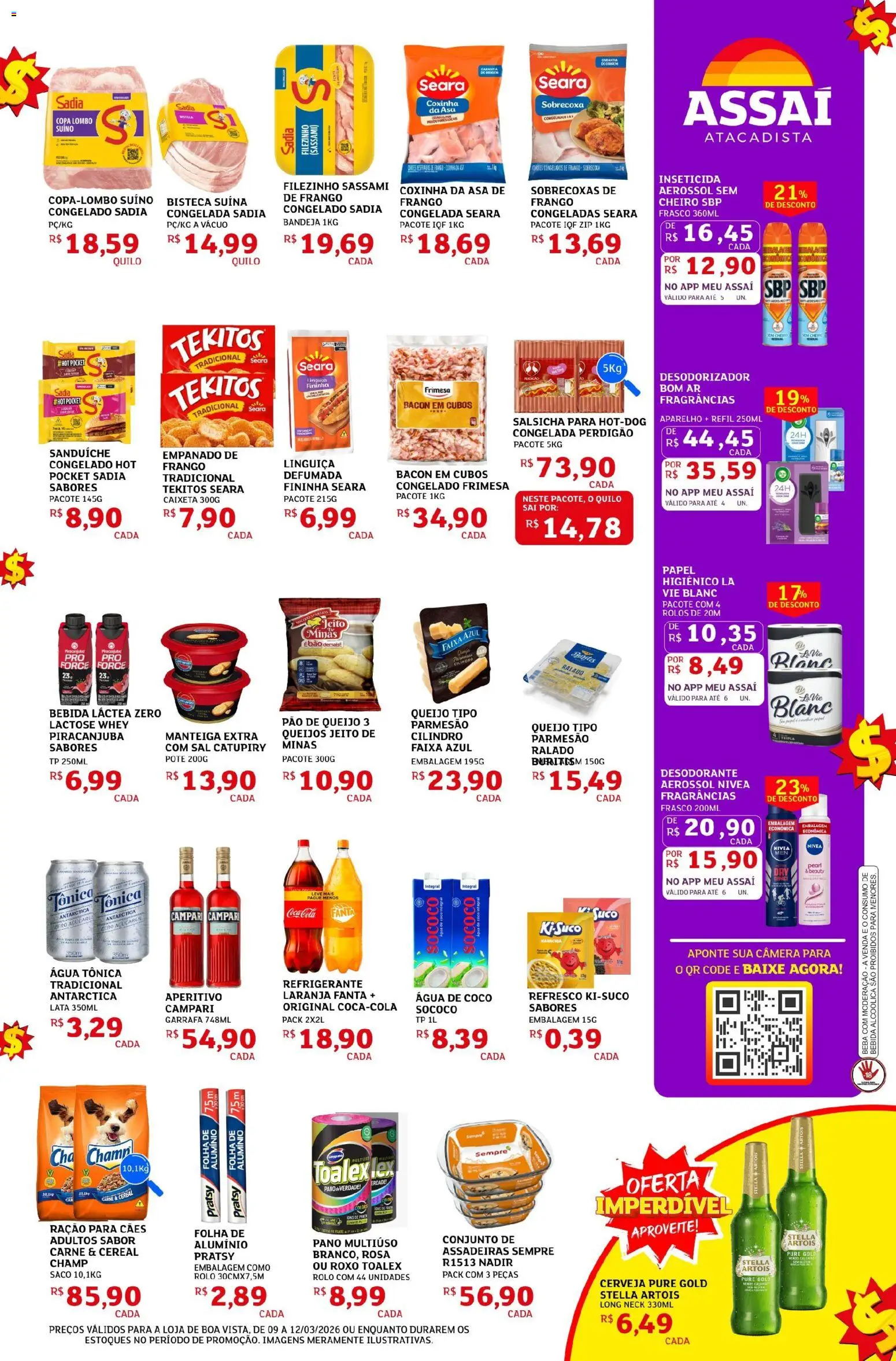 Assaí Atacadista Folheto - válido de 09.03.2026 | Página: 3 | Produtos: Manteiga, Suco, Sanduíche, Pão de queijo