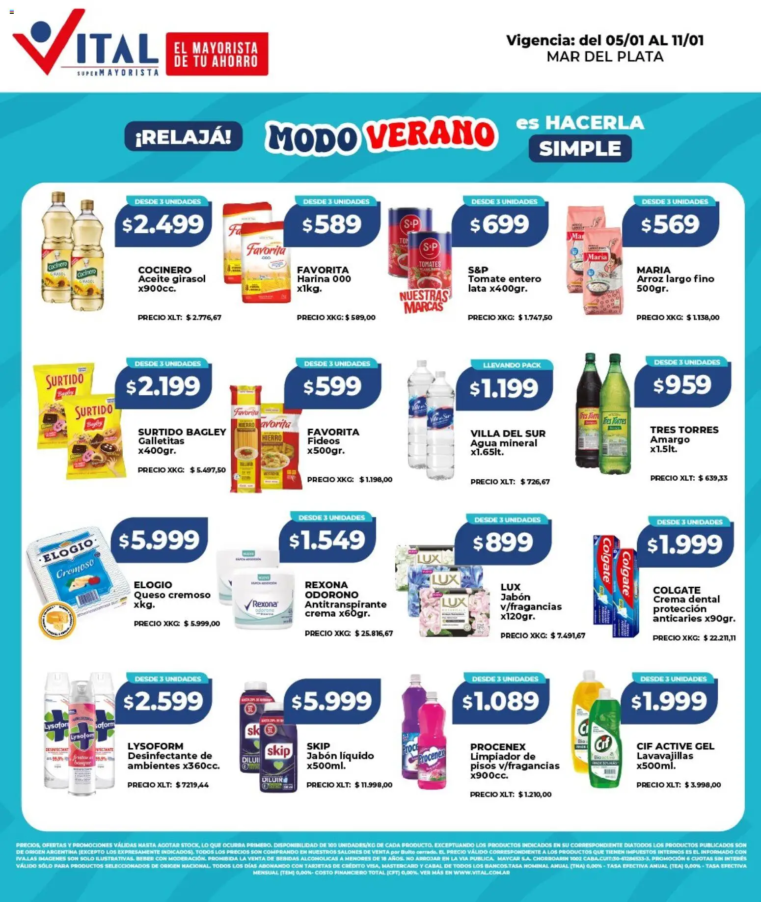 Vital - Ofertas - Mar del Plata  │ válido desde el 05.01.2026 | Página: 1 | Productos: Lavavajillas, Harina, Limpiador de lavavajillas, Limpiador