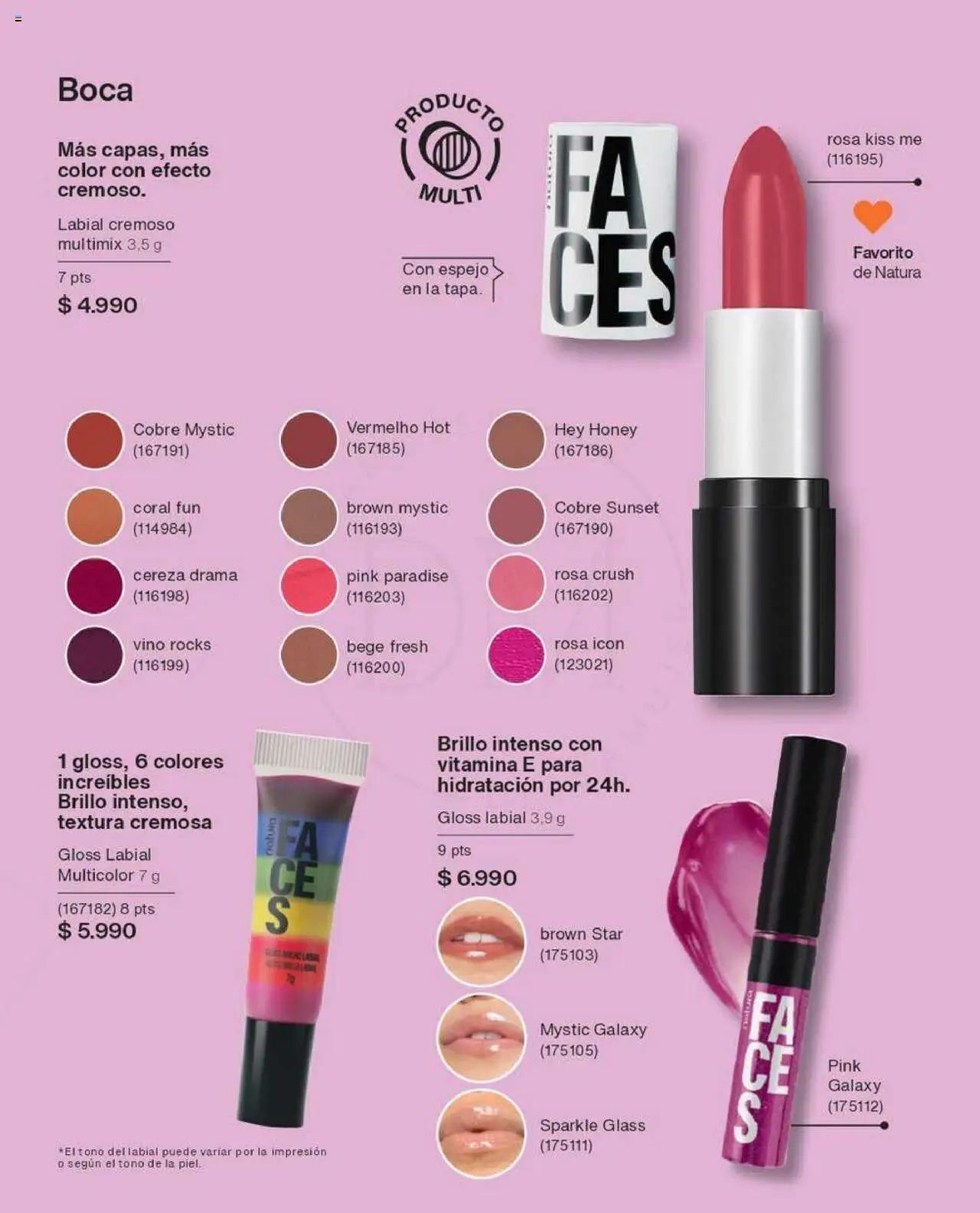 Natura catálogo │ válido desde el 09.07.2025 | Página: 72 | Productos: Brillo, Espejo, Vino, Labial