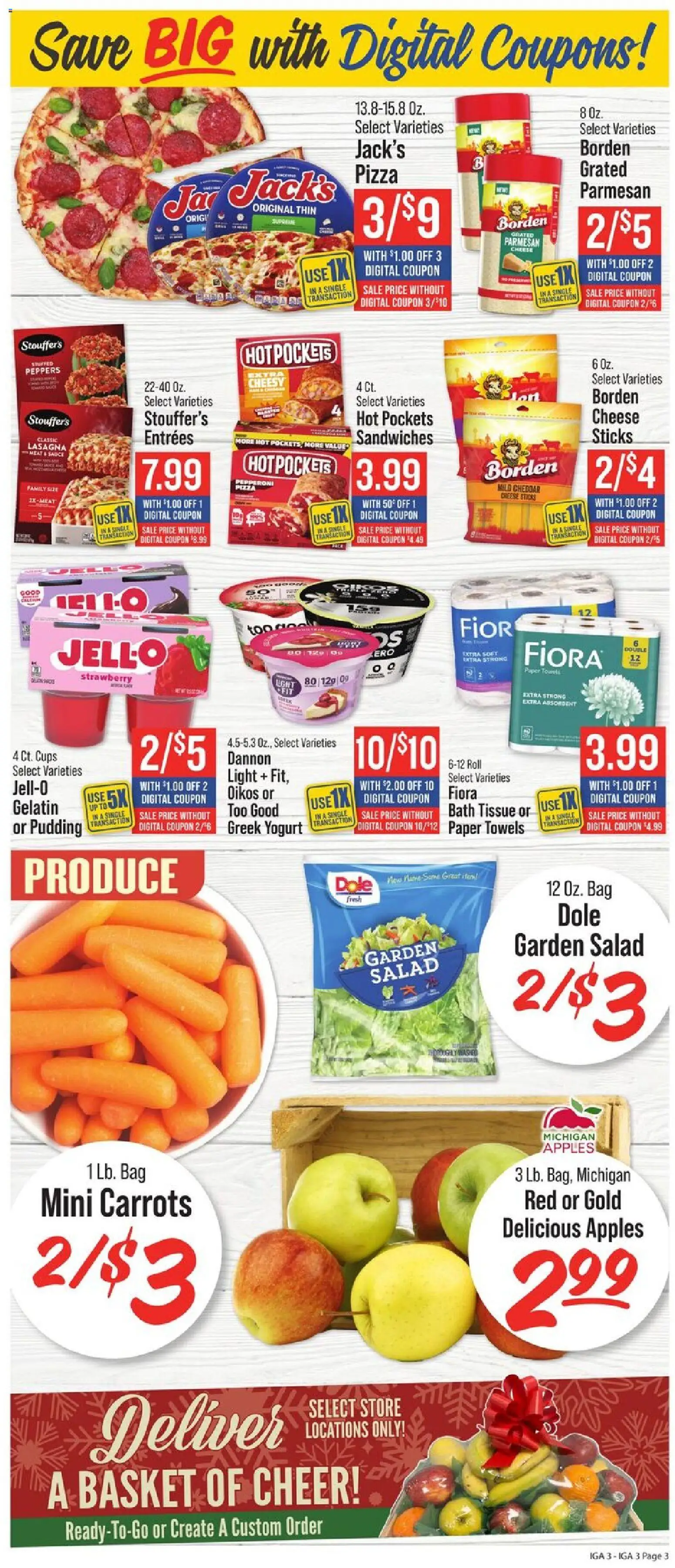IGA Weekly Ad - valid from 12.11.2025 | Page: 3 | Products: Bath, Basket, Yogurt, Salad